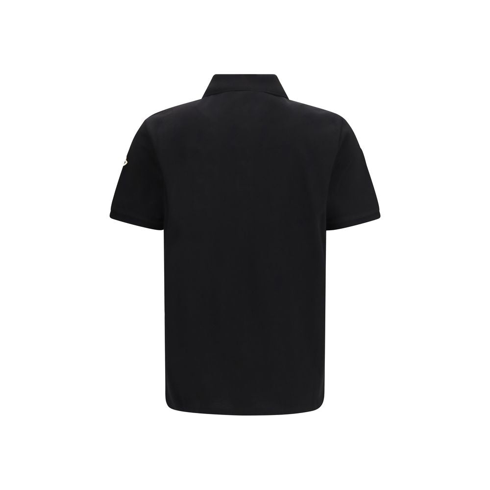 Moncler Black Cotton Polo Shirt Moncler
