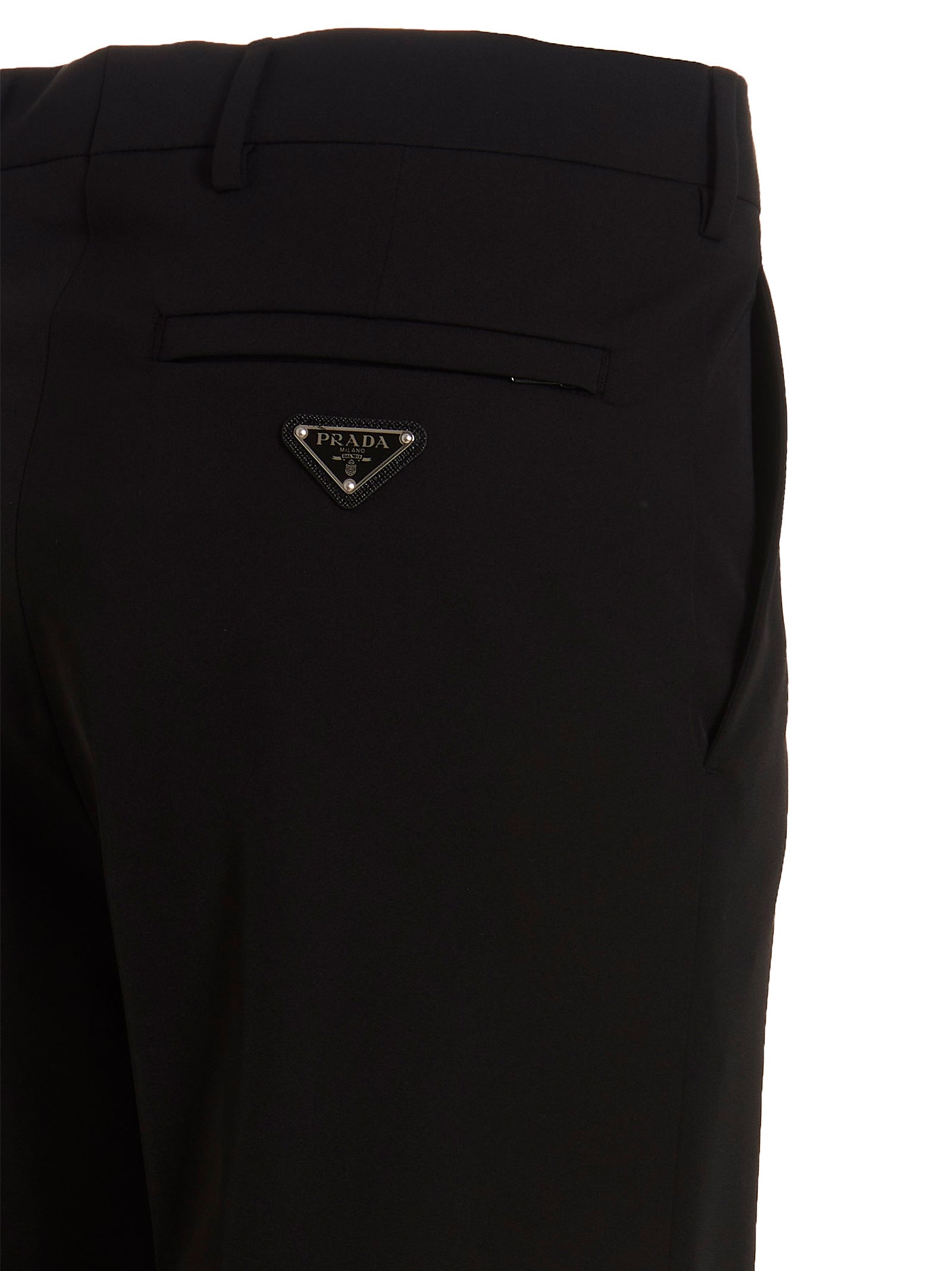 Prada Black Polyester Casual Pants Prada