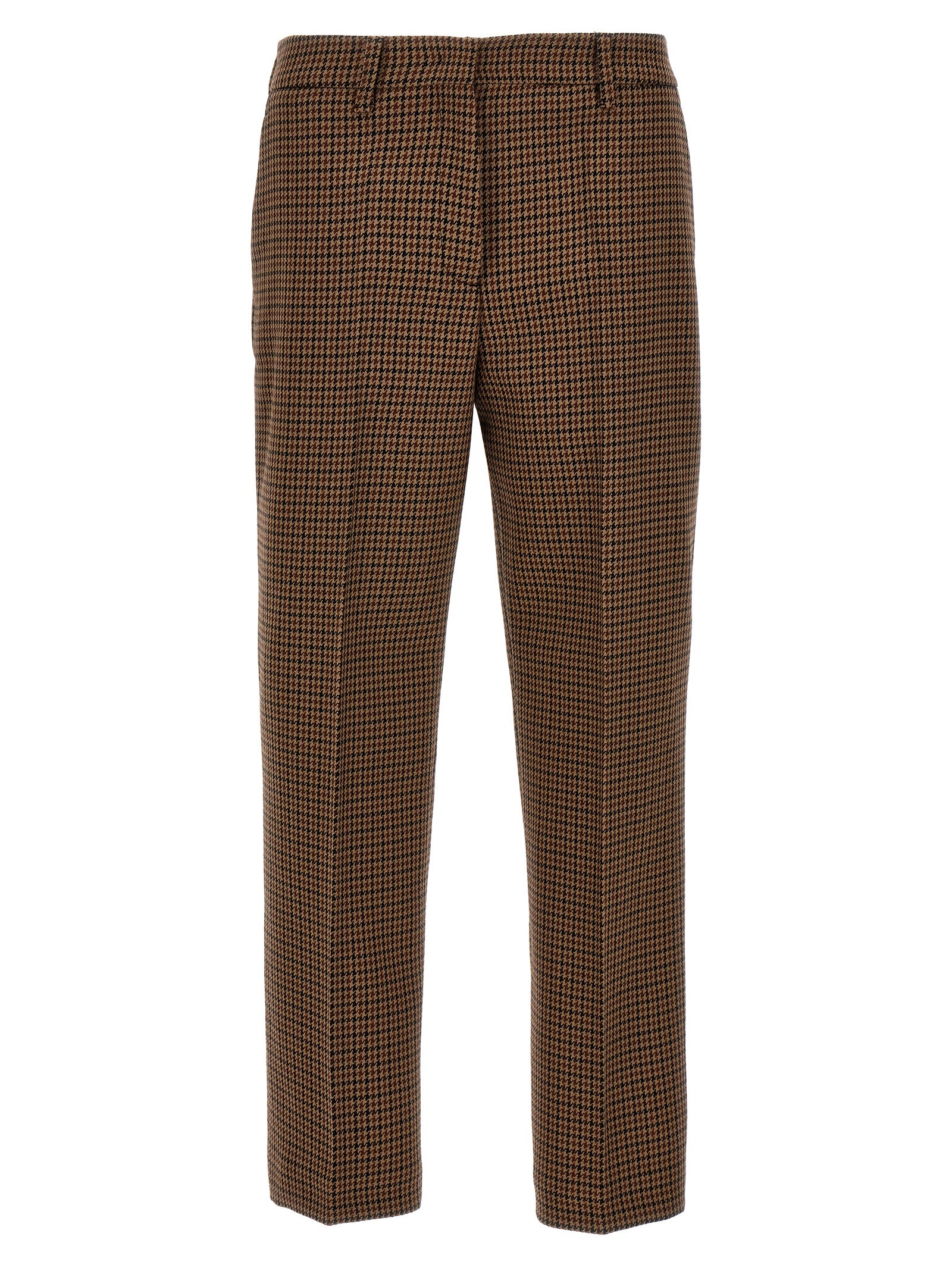 Prada Brown Virgin Wool Casual Pants Prada