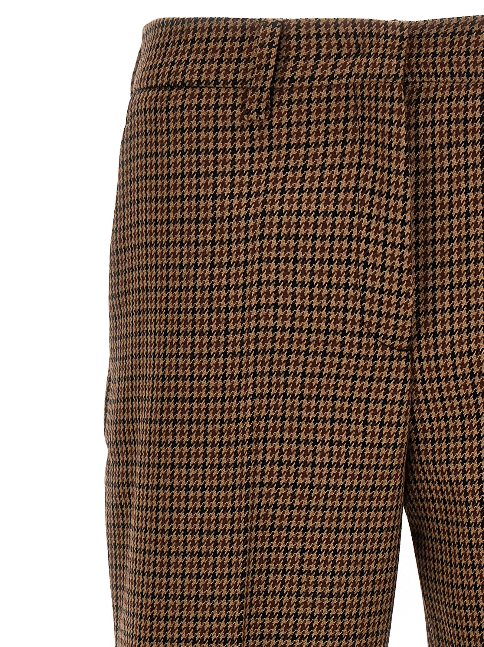 Prada Brown Virgin Wool Casual Pants Prada