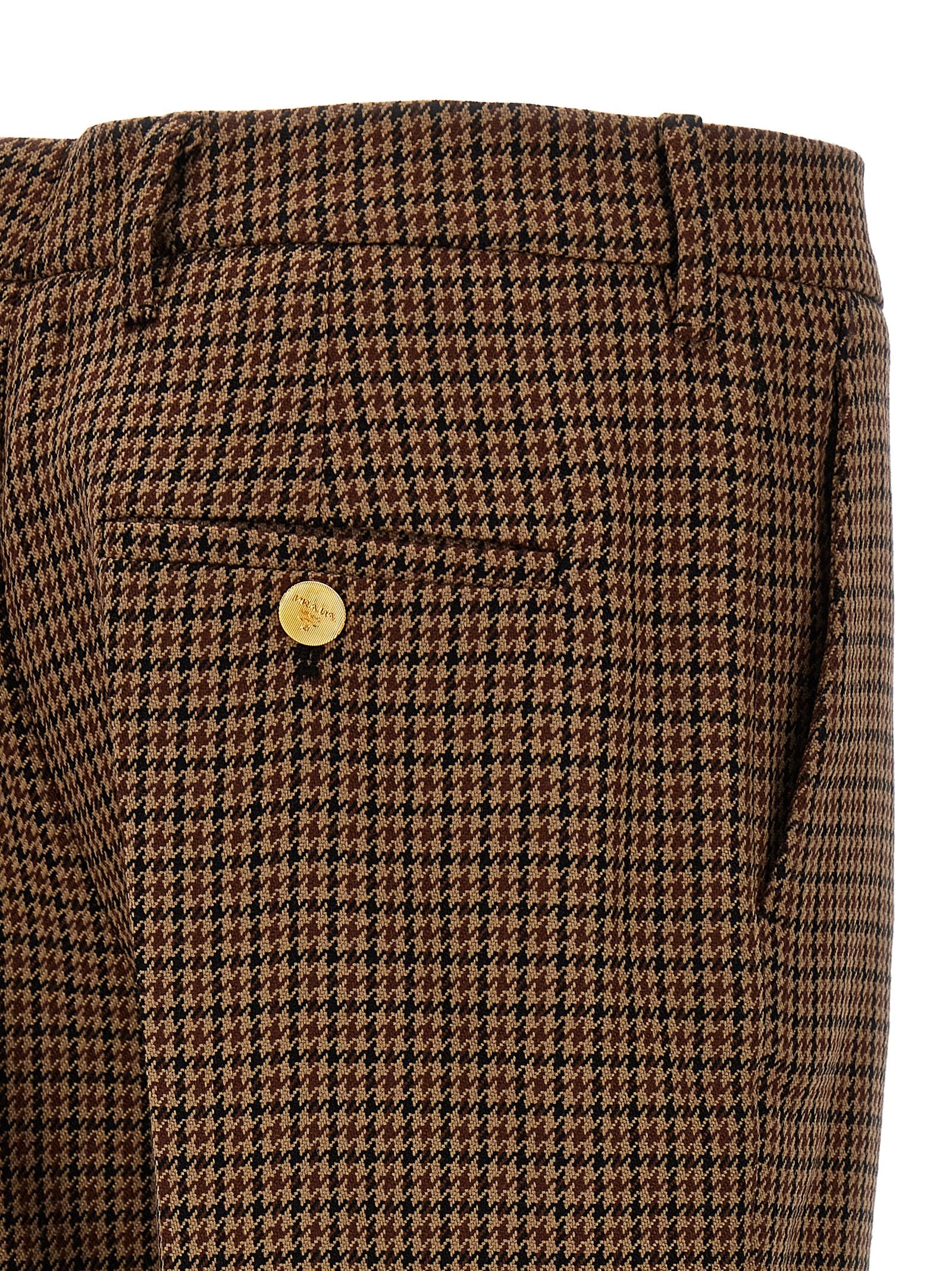 Prada Brown Virgin Wool Casual Pants Prada