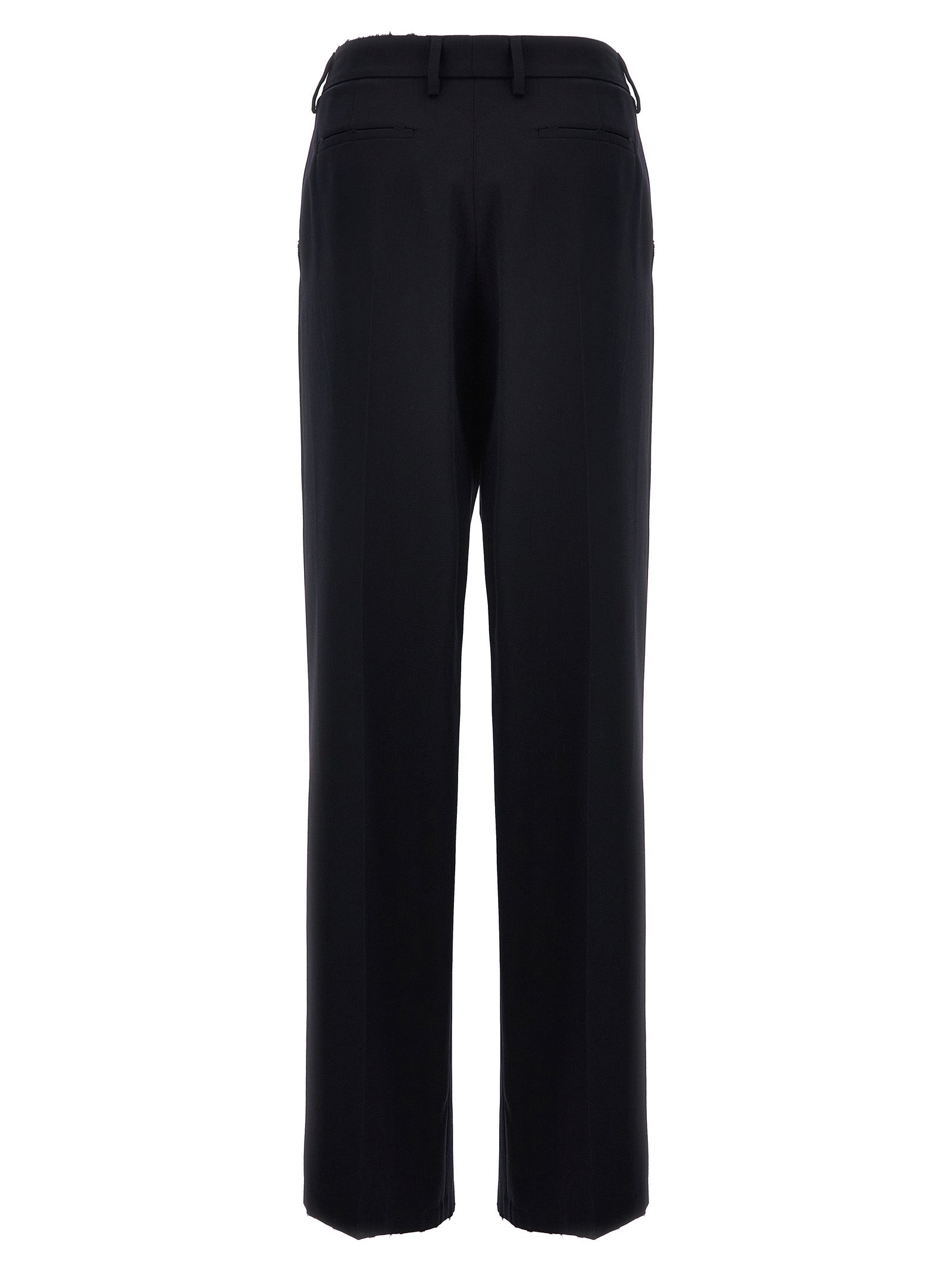 Prada Blue Wool Casual Pants Prada