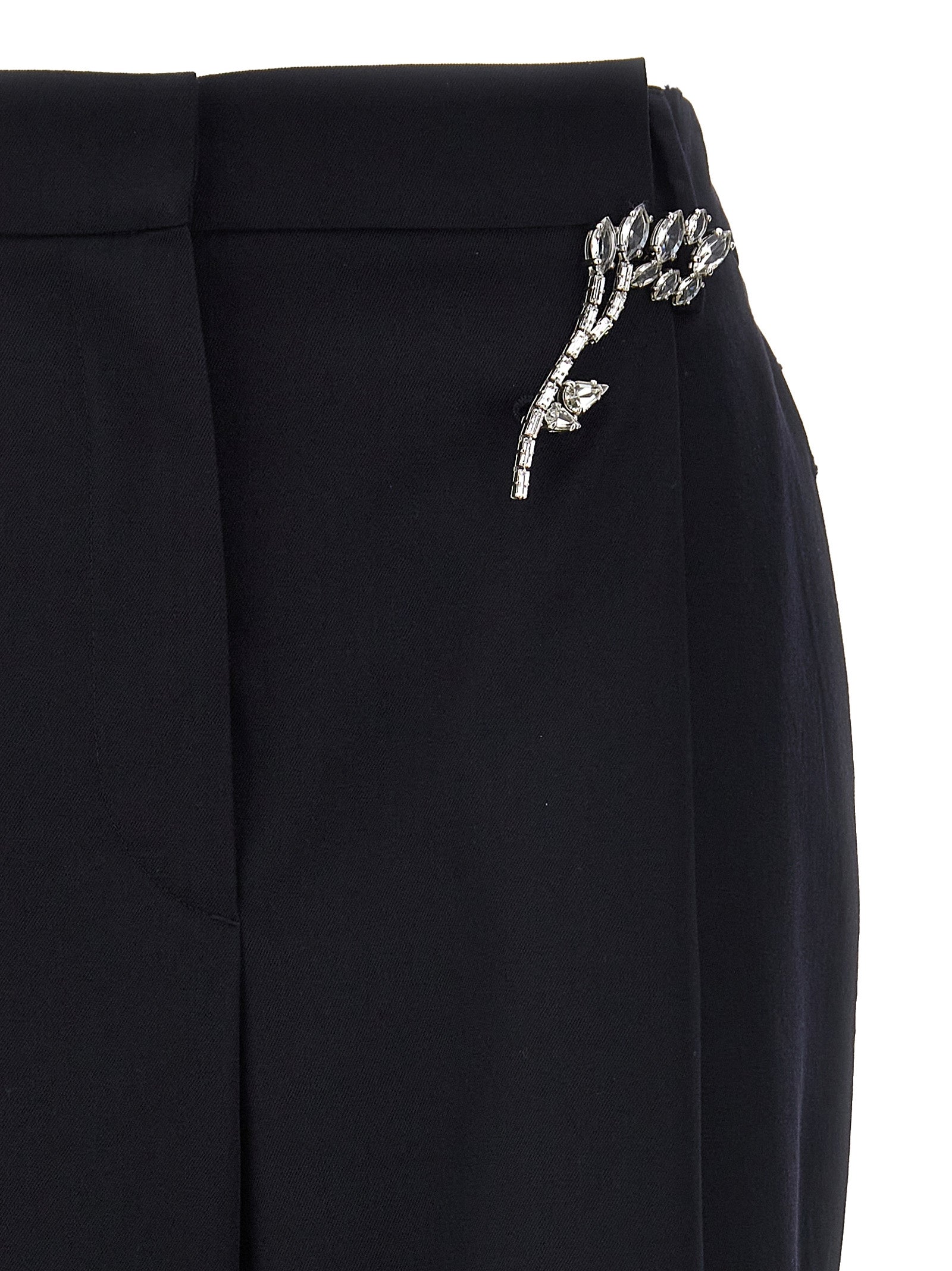 Prada Blue Wool Casual Pants Prada