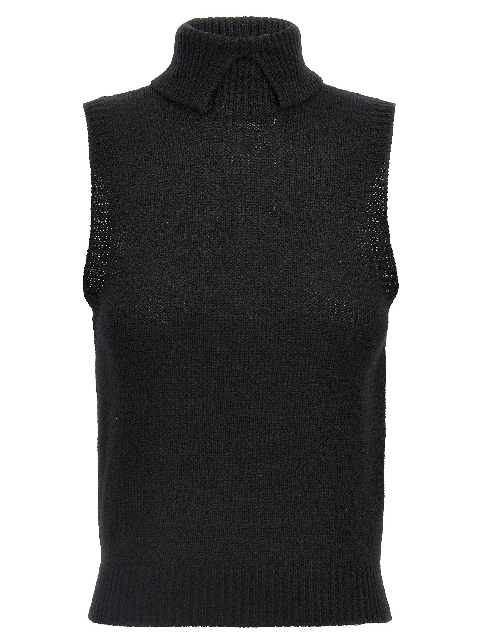 Prada Black Cashmere Sleeveless Jacket Prada