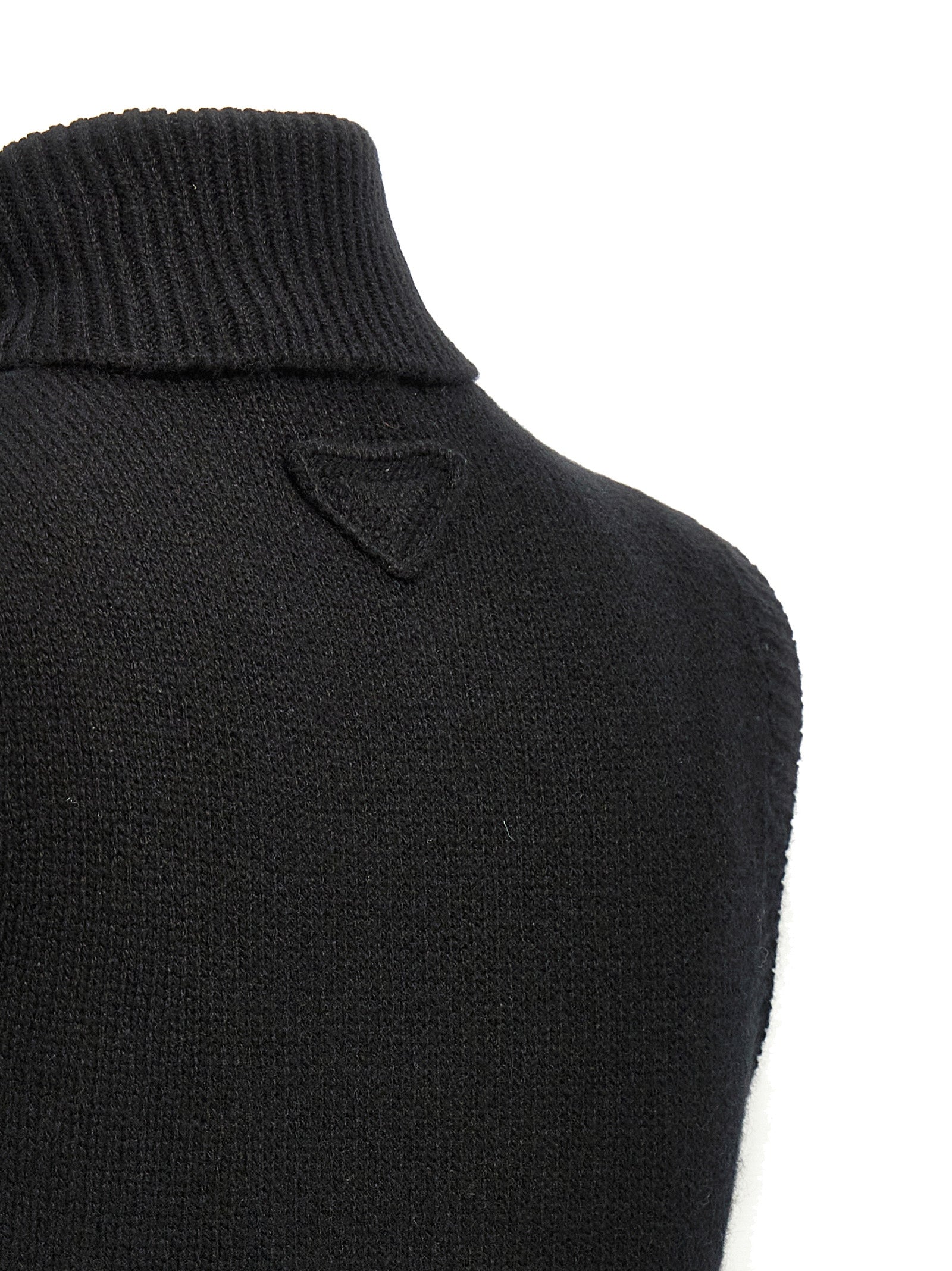 Prada Black Cashmere Sleeveless Jacket Prada