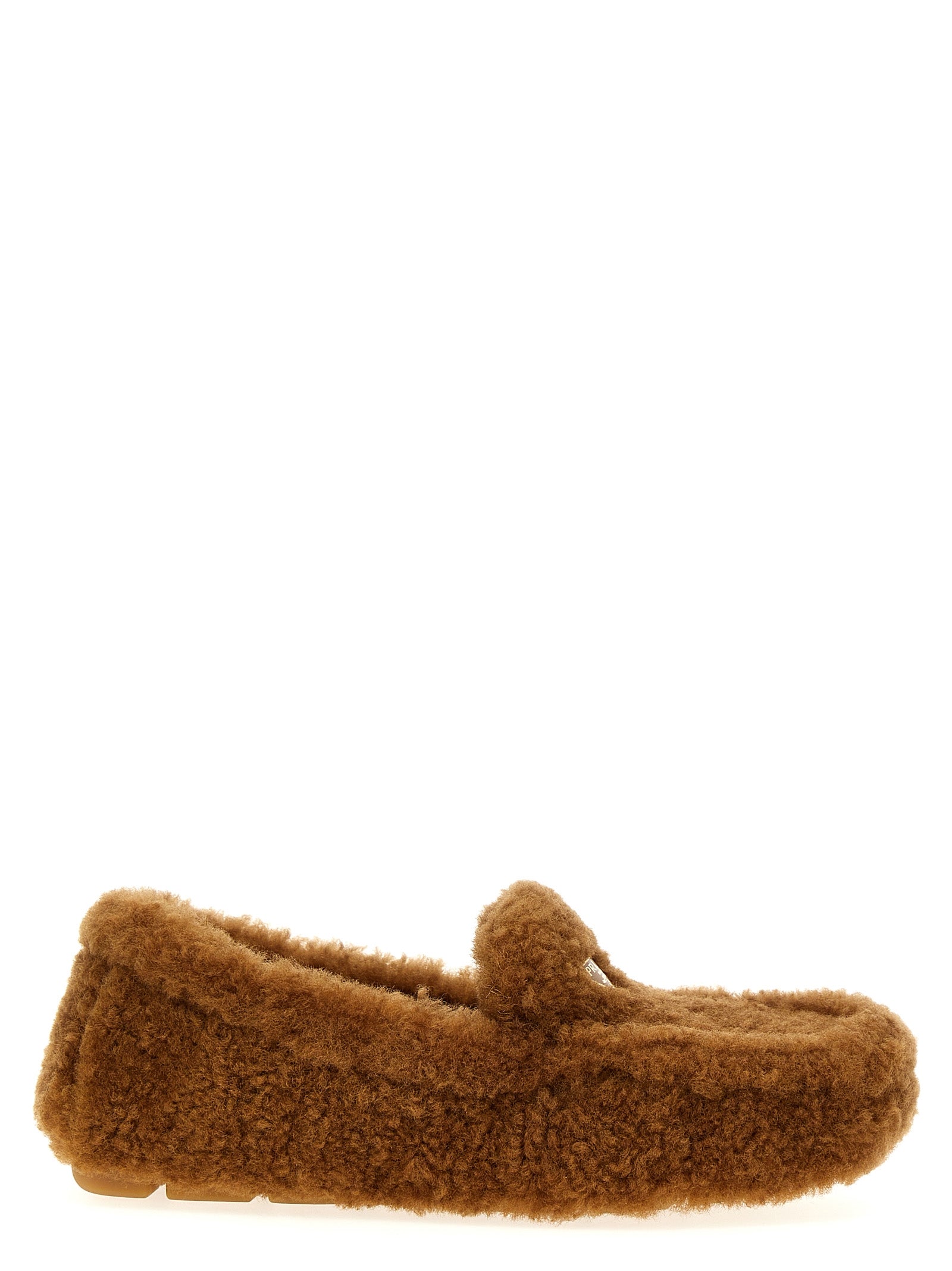 Prada Brown Lamb Leather Slip-On Loafers Prada