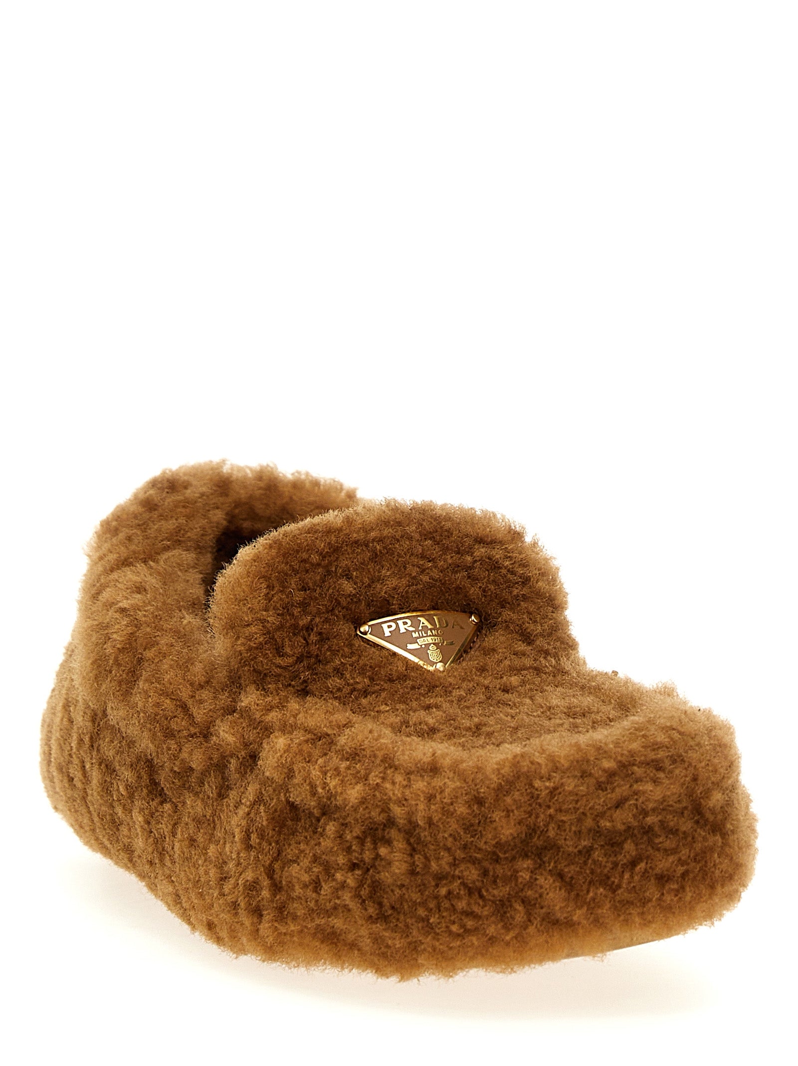 Prada Brown Lamb Leather Slip-On Loafers Prada