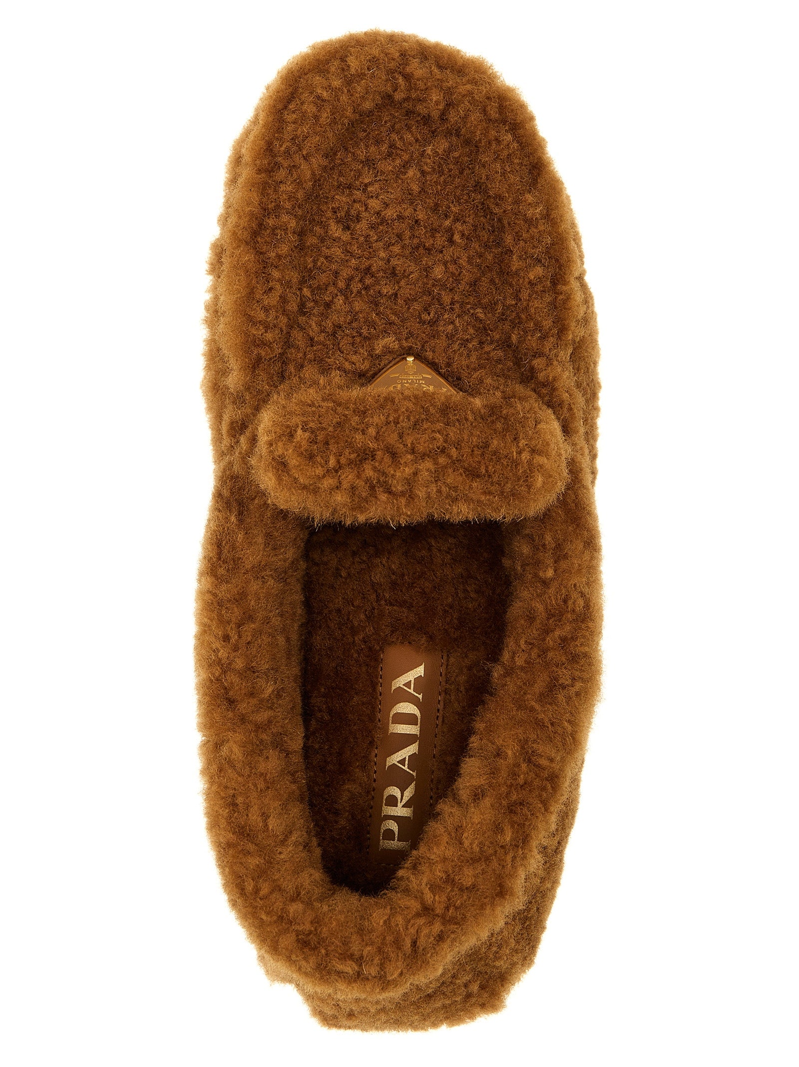 Prada Brown Lamb Leather Slip-On Loafers Prada