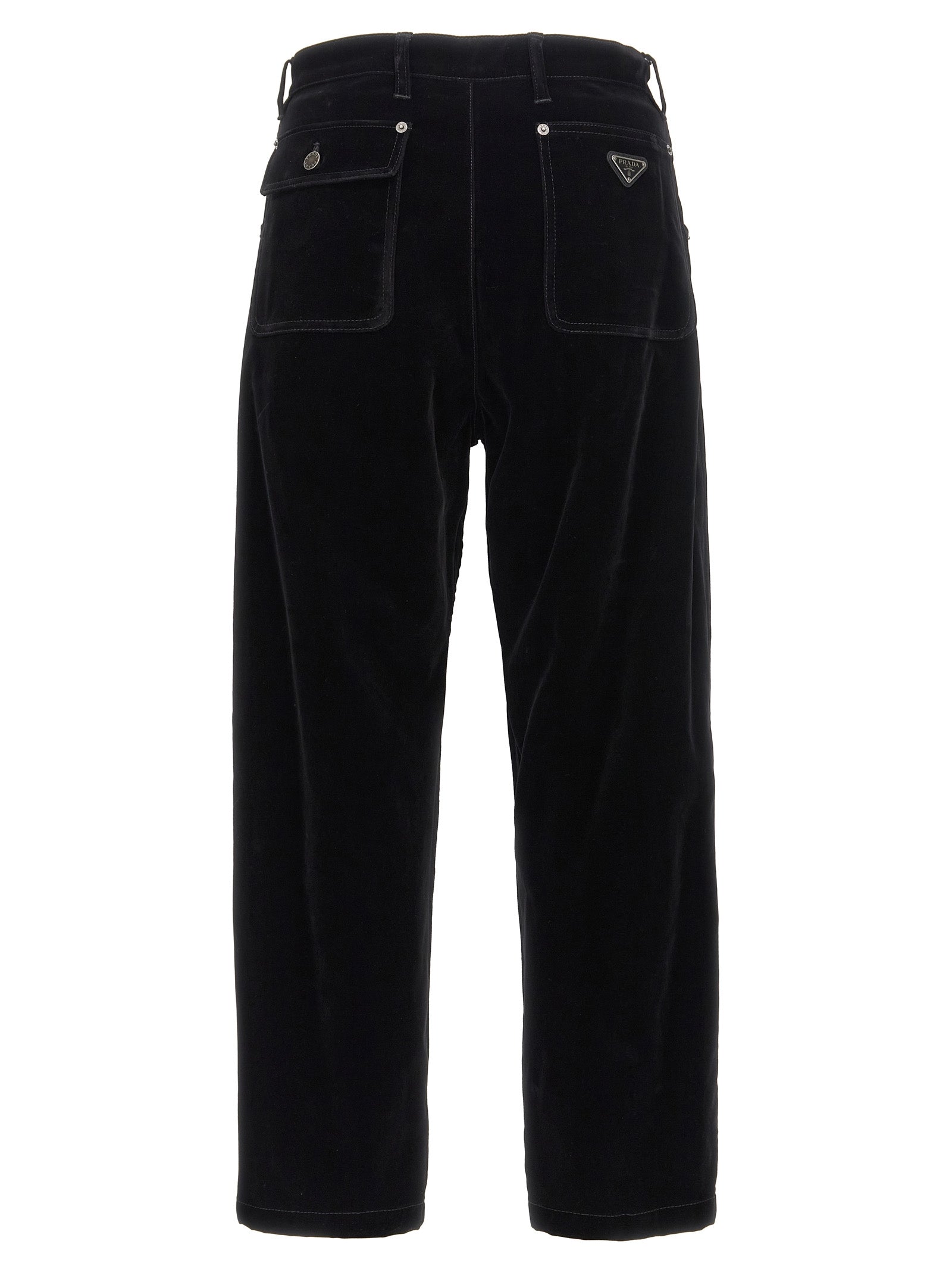 Prada Black Cotton Casual Pants Prada