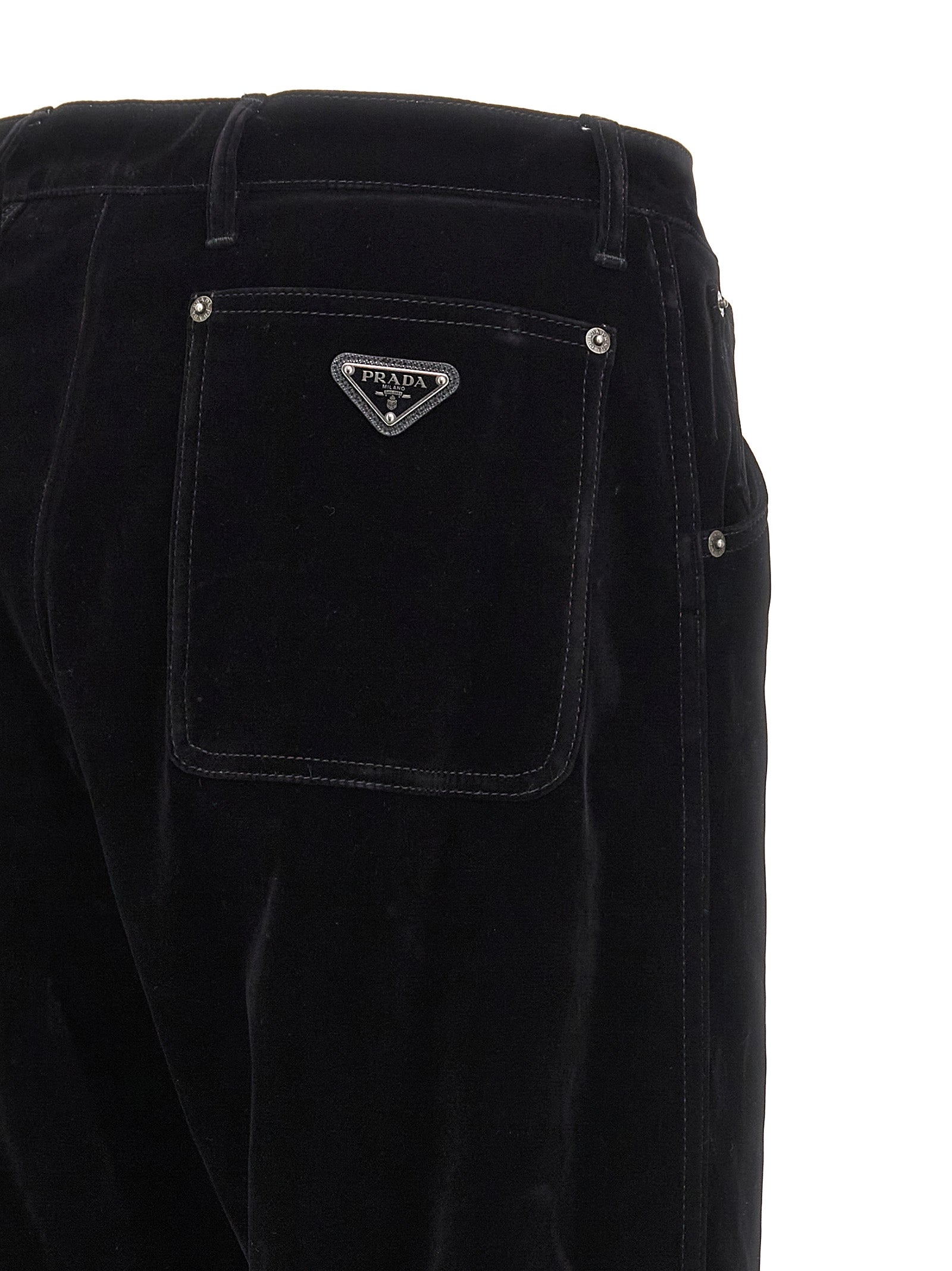 Prada Black Cotton Casual Pants Prada