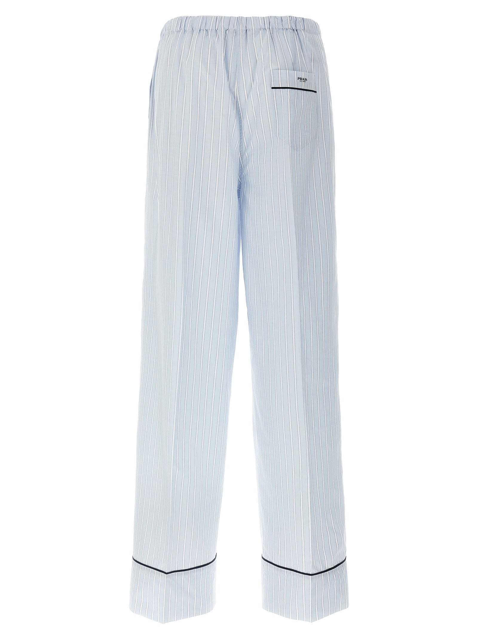 Prada Blue Cotton Casual Pants Prada