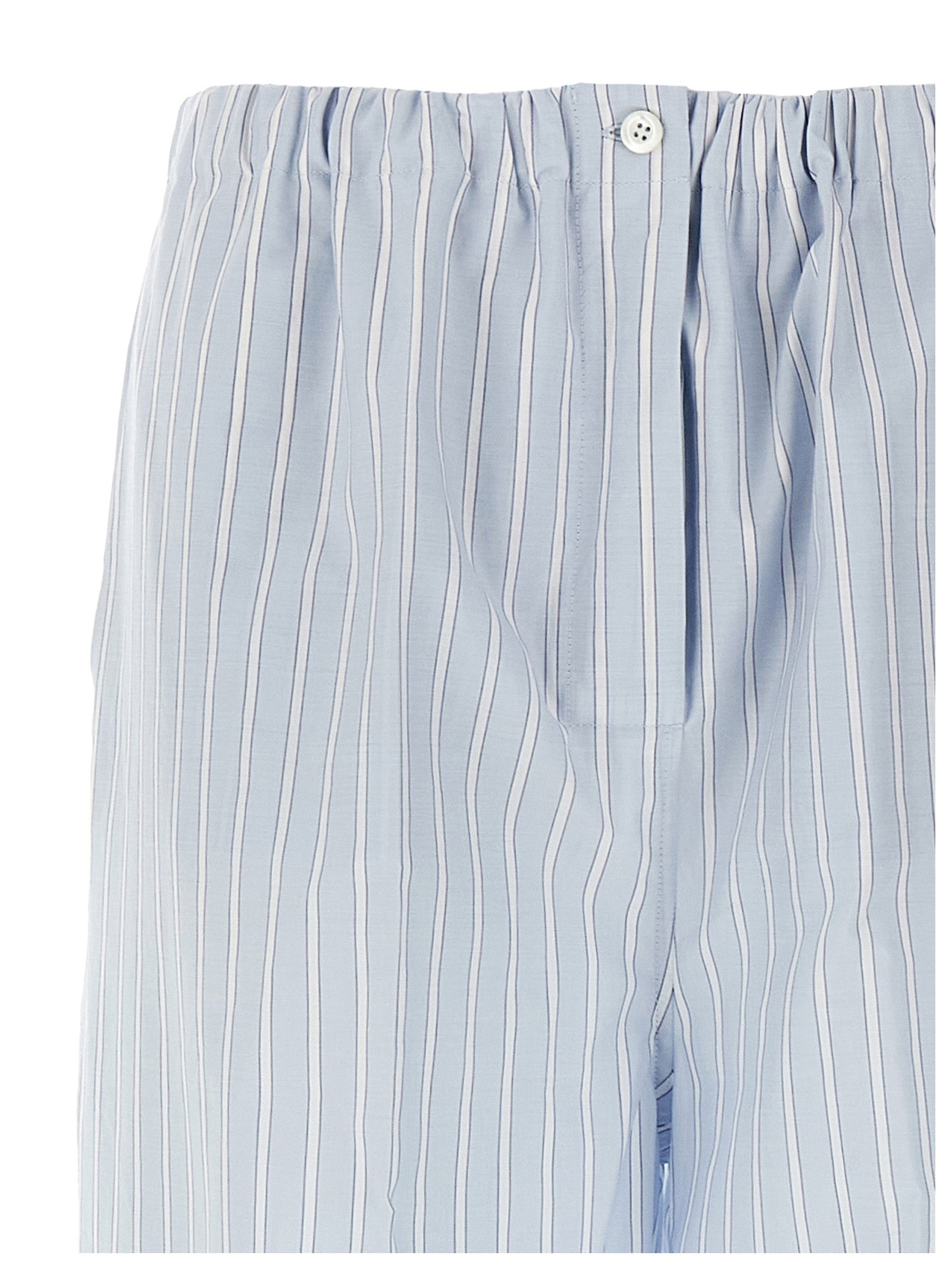 Prada Blue Cotton Casual Pants Prada