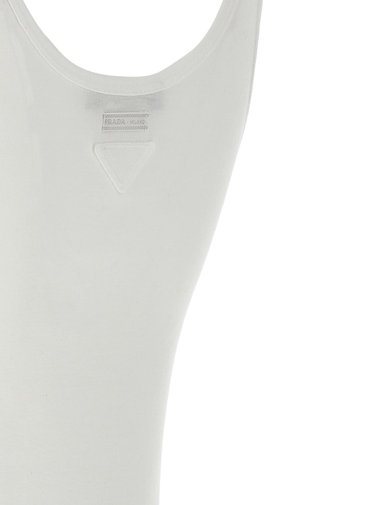Prada White Cotton Tank Tops Prada