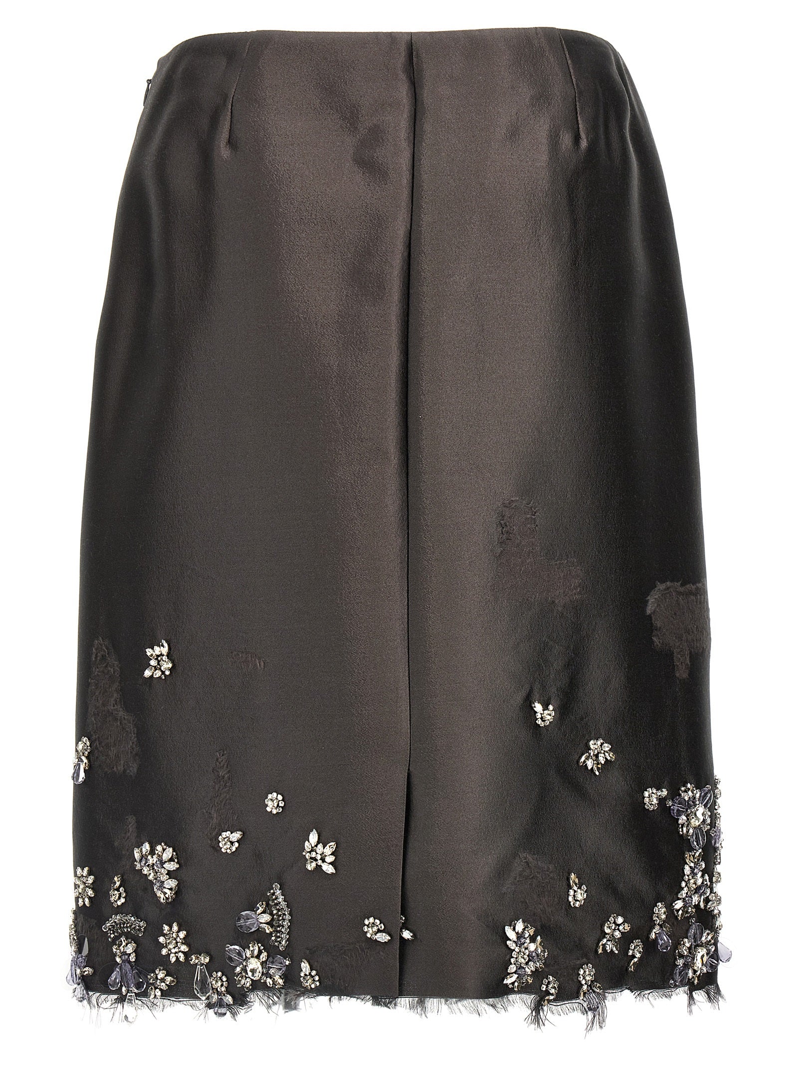 Prada Gray Silk Midi Skirt Prada