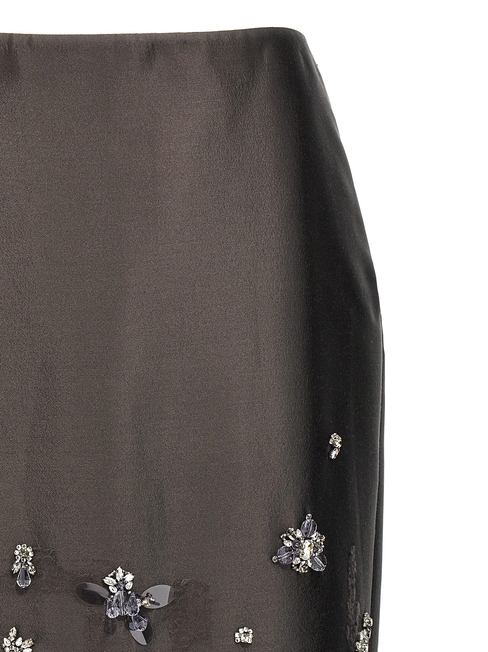Prada Gray Silk Midi Skirt Prada