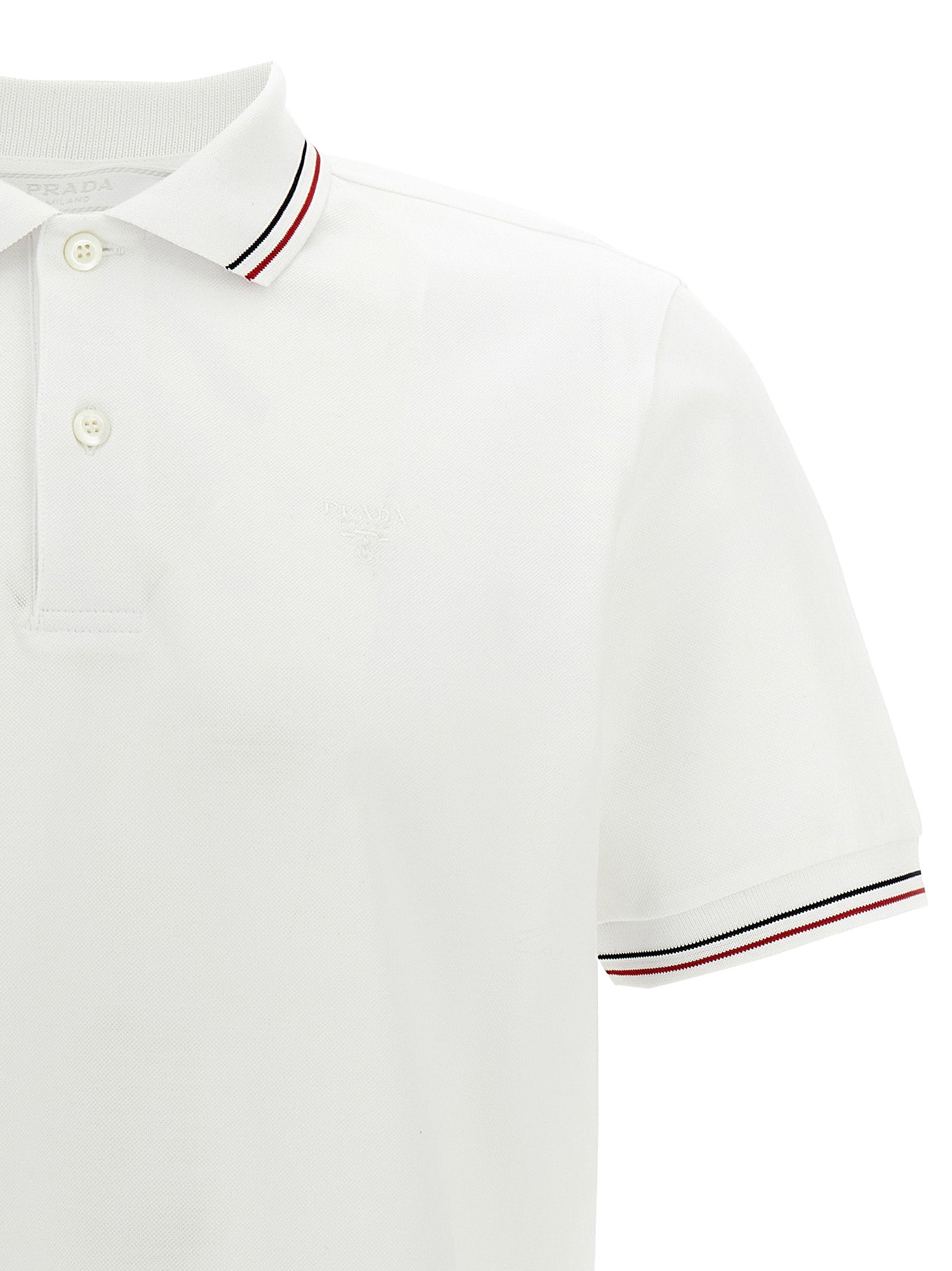 Prada White Cotton Polo Shirt Prada