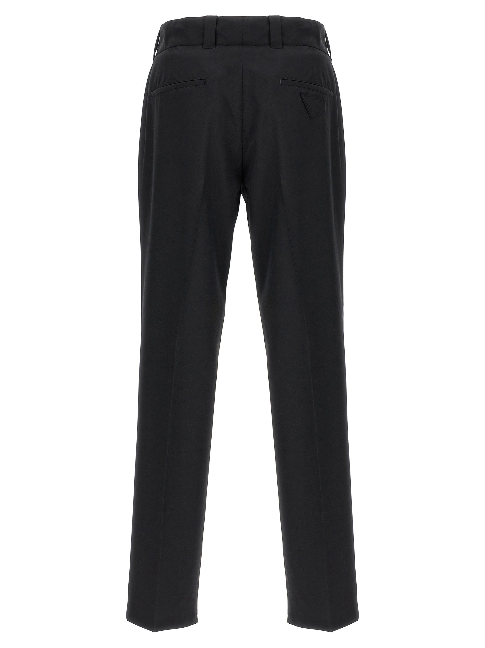 Prada Black Virgin Wool Casual Pants Prada