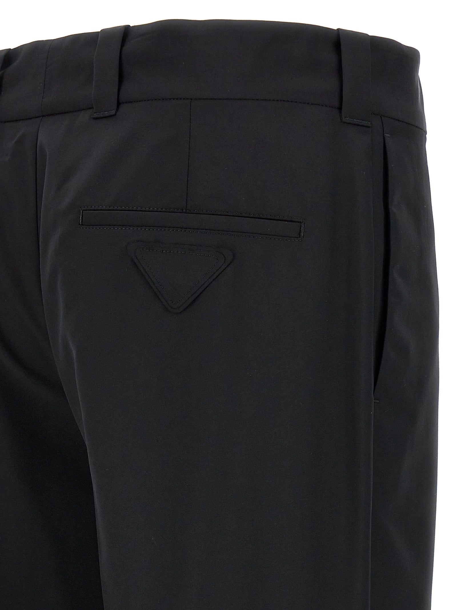 Prada Black Virgin Wool Casual Pants Prada
