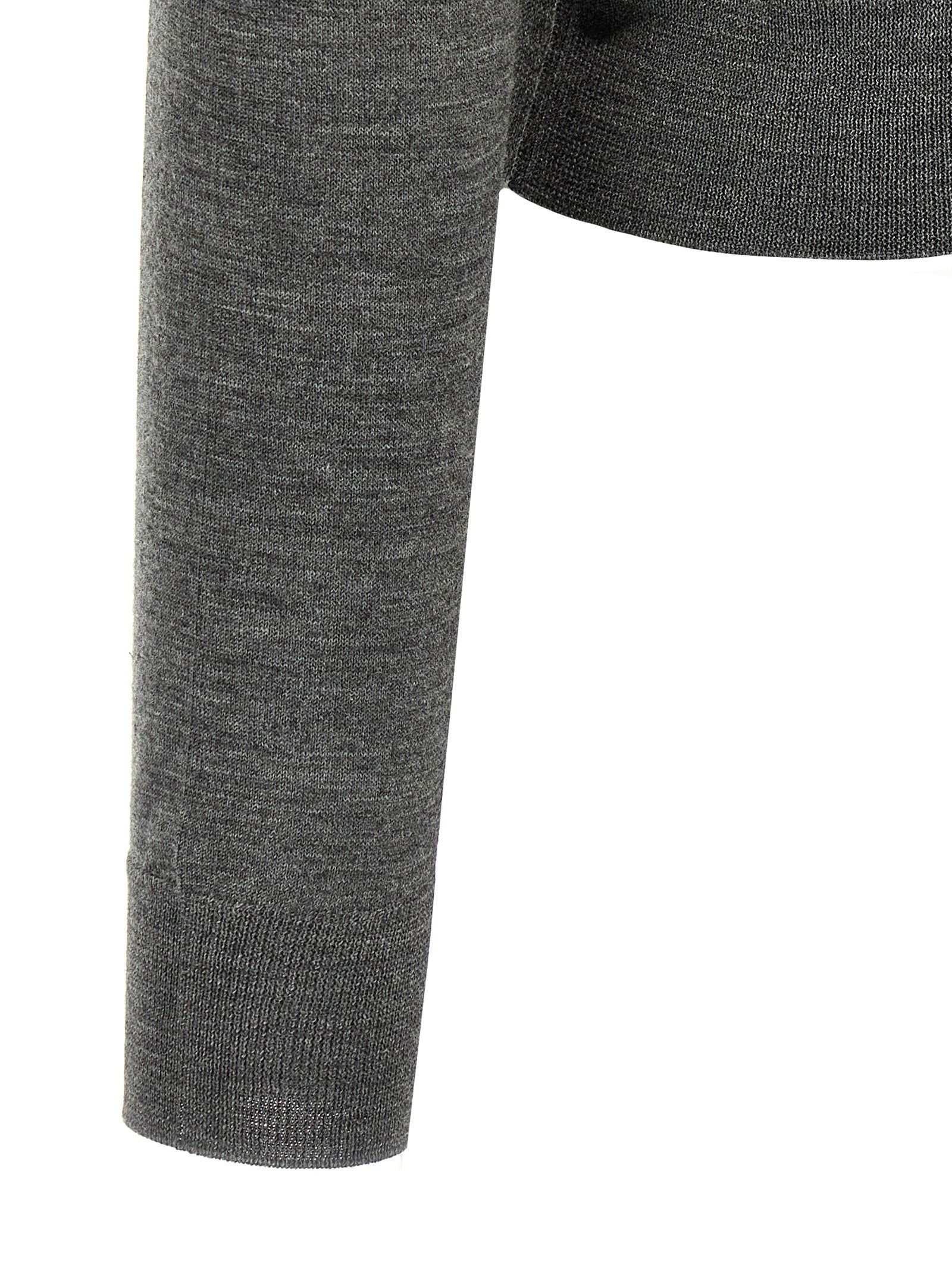 Prada Gray Virgin Wool Cardigan Prada