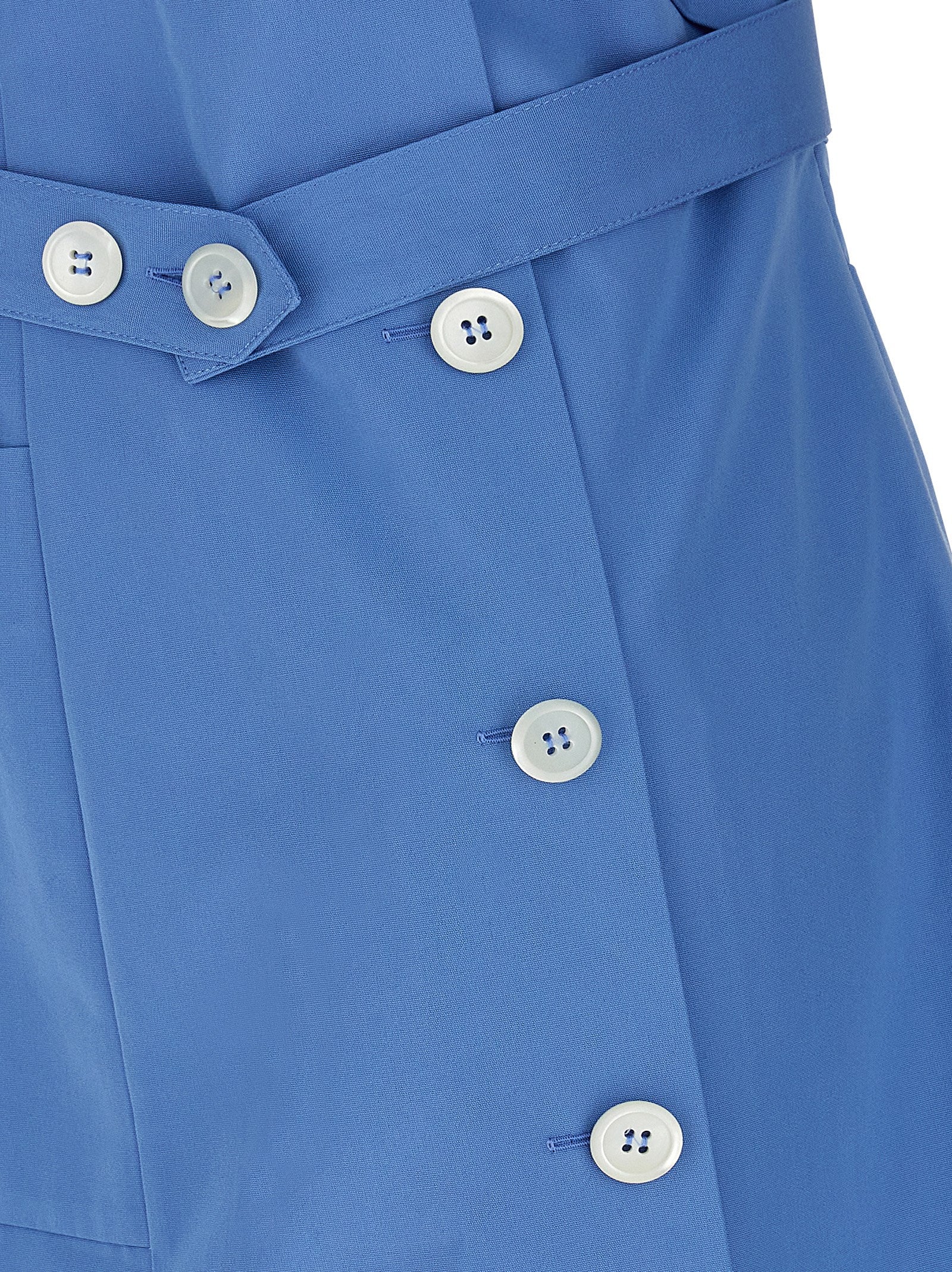 Miu Miu Blue Cotton Short Dress Miu Miu