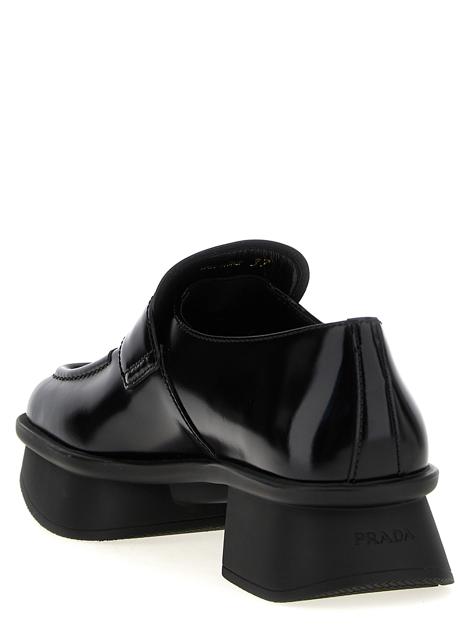 Prada Black Calfskin Slip-On Loafers Prada