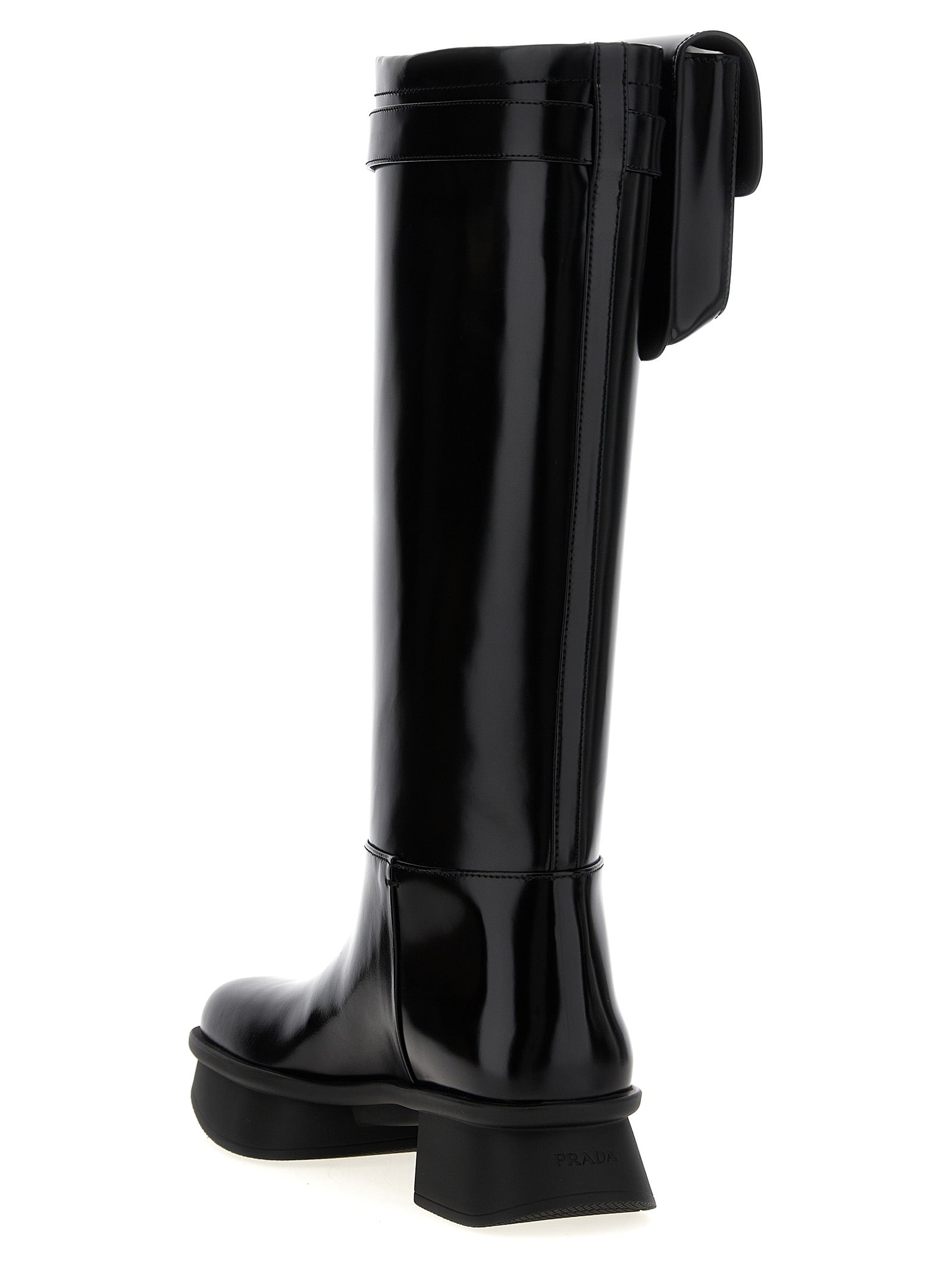Prada Black Calfskin Over The Knee Prada