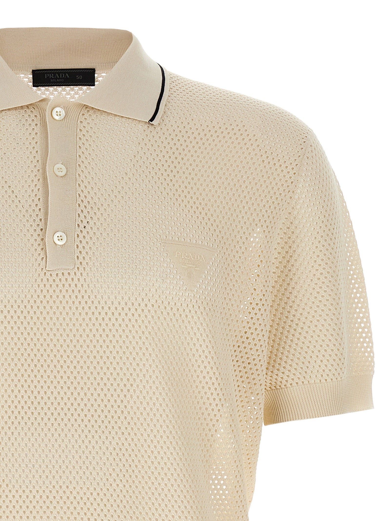 Prada White Silk Polo Shirt Prada