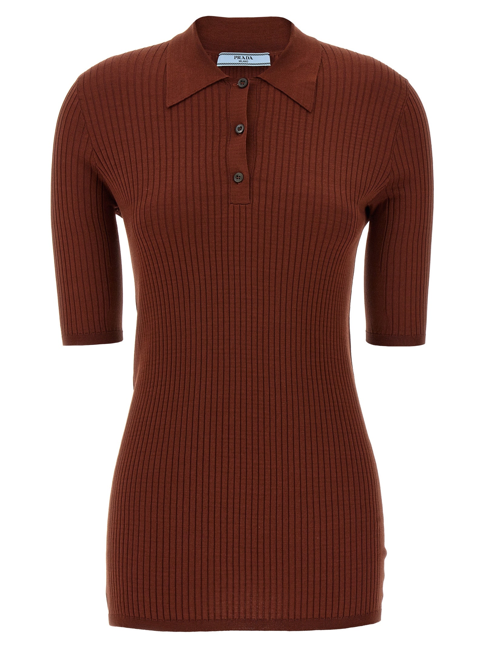 Prada Brown Cotton Polo Shirt Prada