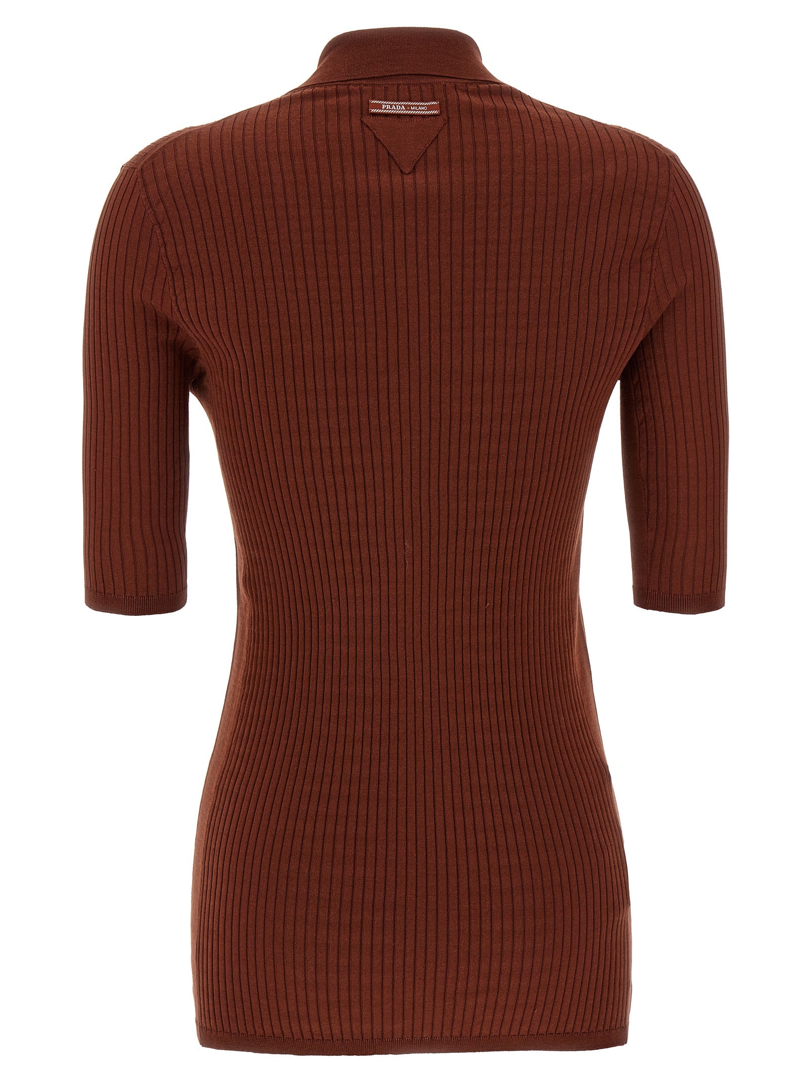 Prada Brown Cotton Polo Shirt Prada