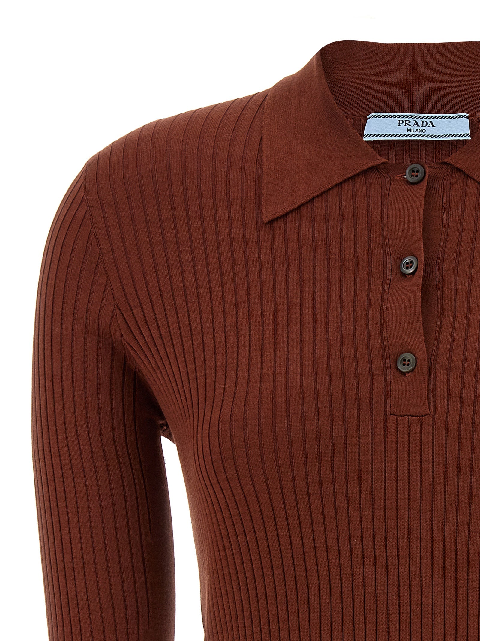 Prada Brown Cotton Polo Shirt Prada