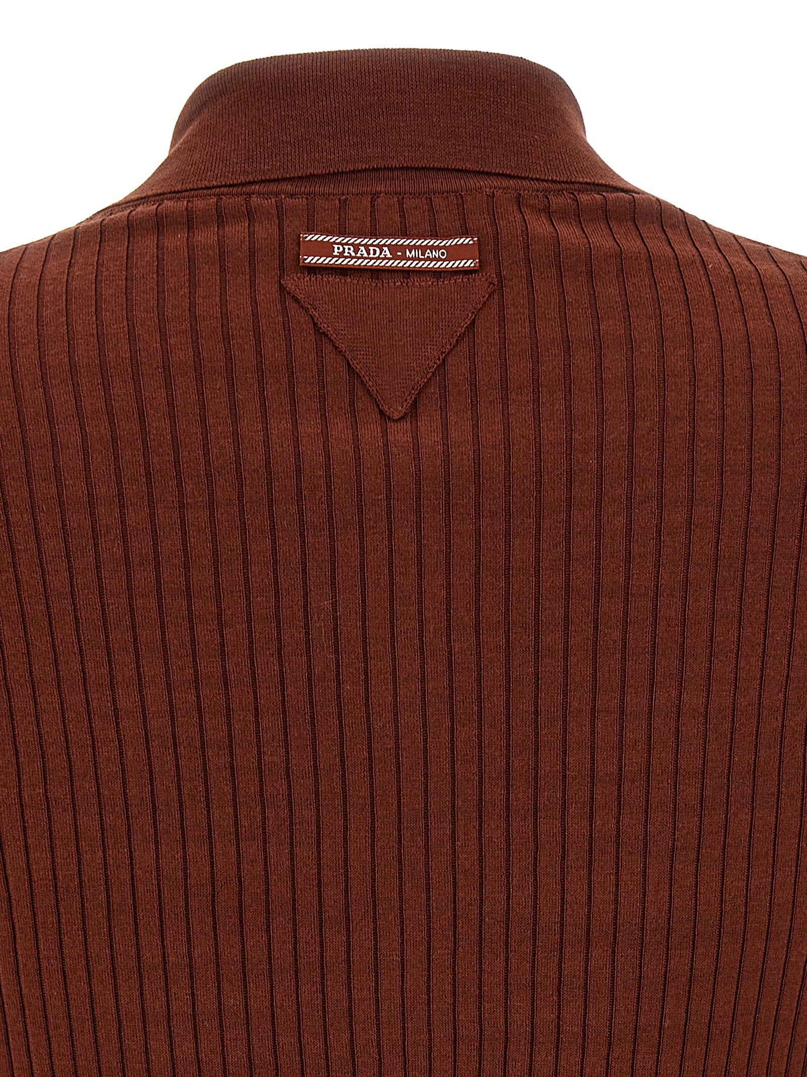 Prada Brown Cotton Polo Shirt Prada
