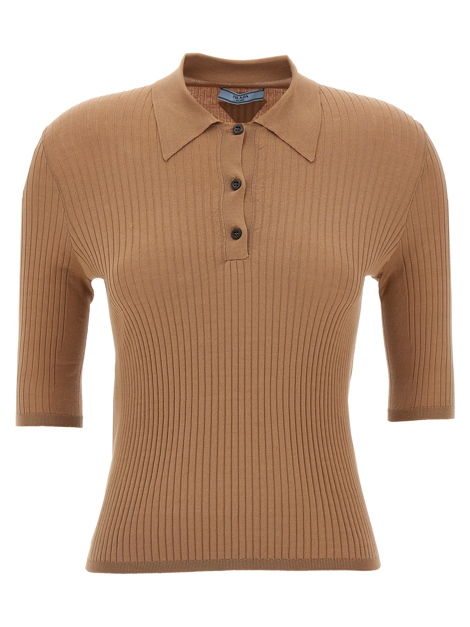 Prada Beige Cotton Polo Shirt Prada