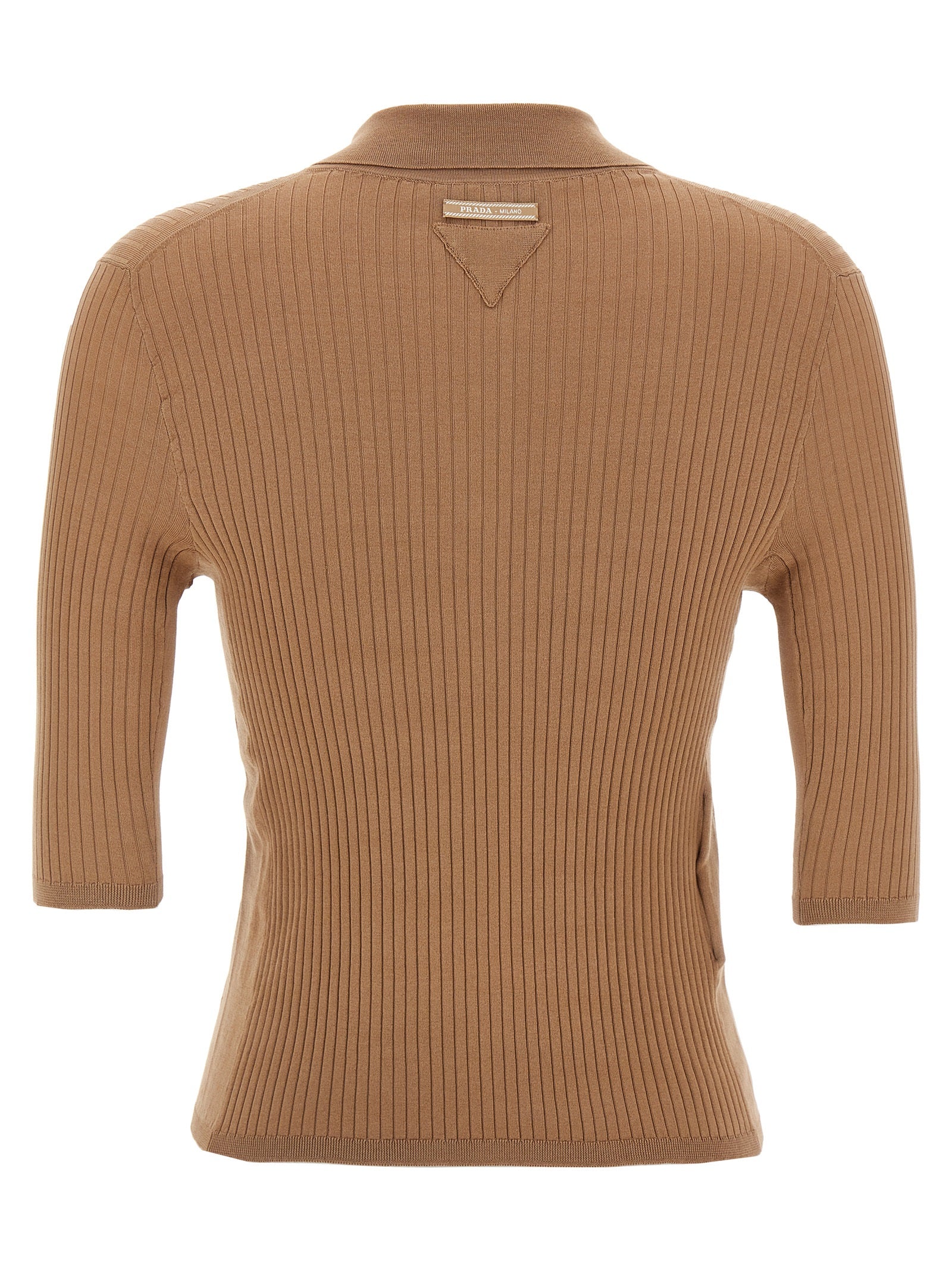 Prada Beige Cotton Polo Shirt Prada