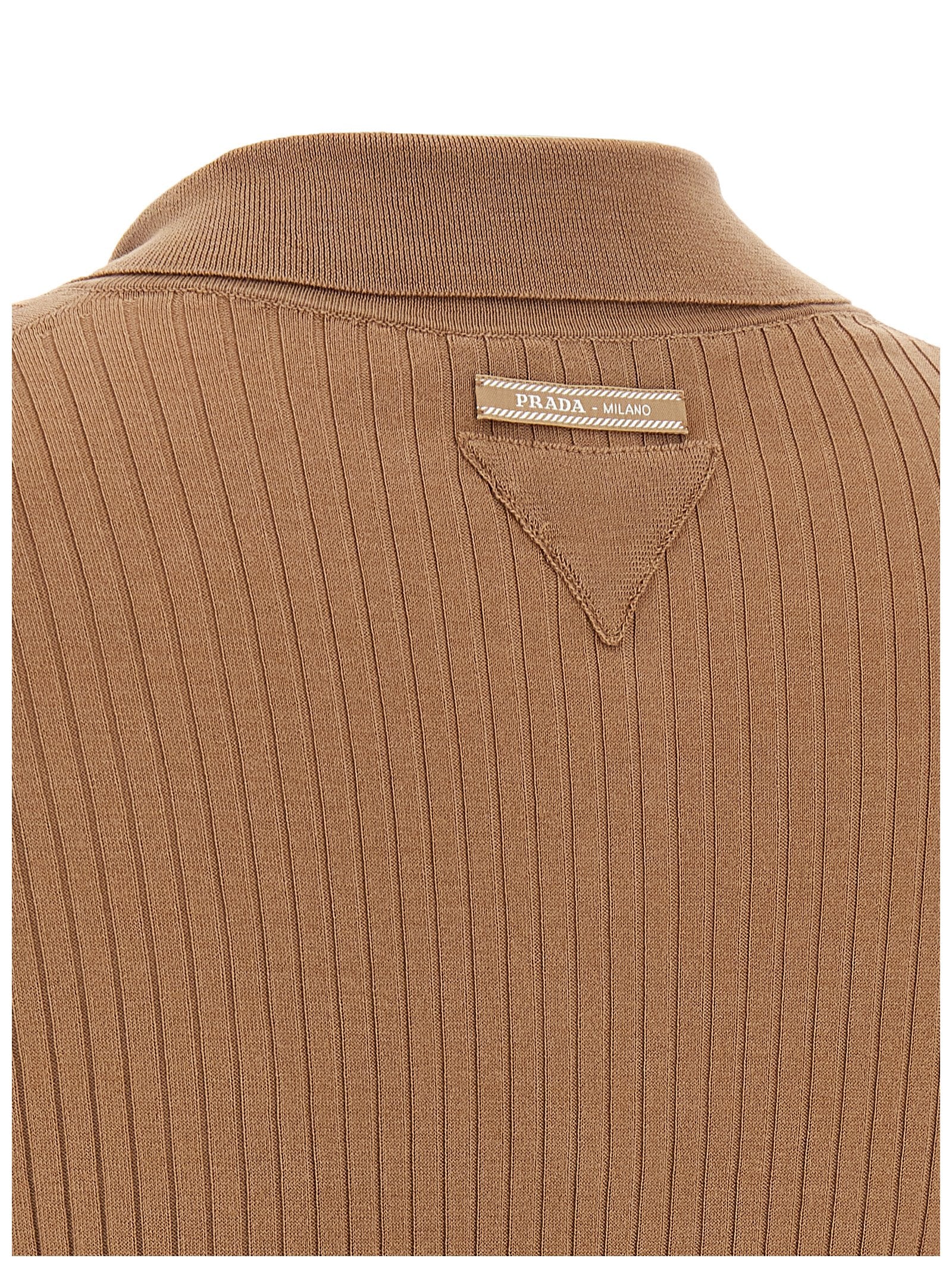 Prada Beige Cotton Polo Shirt Prada