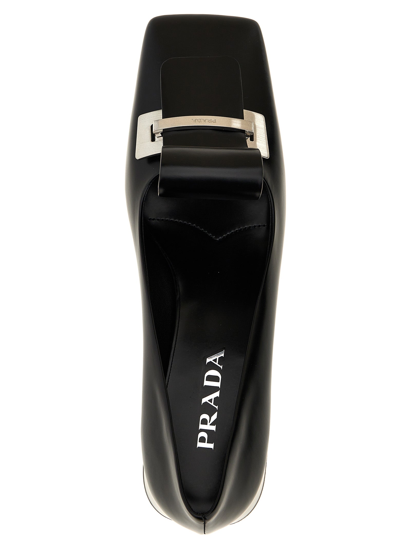 Prada Black Calfskin Mid Heel Pumps Prada