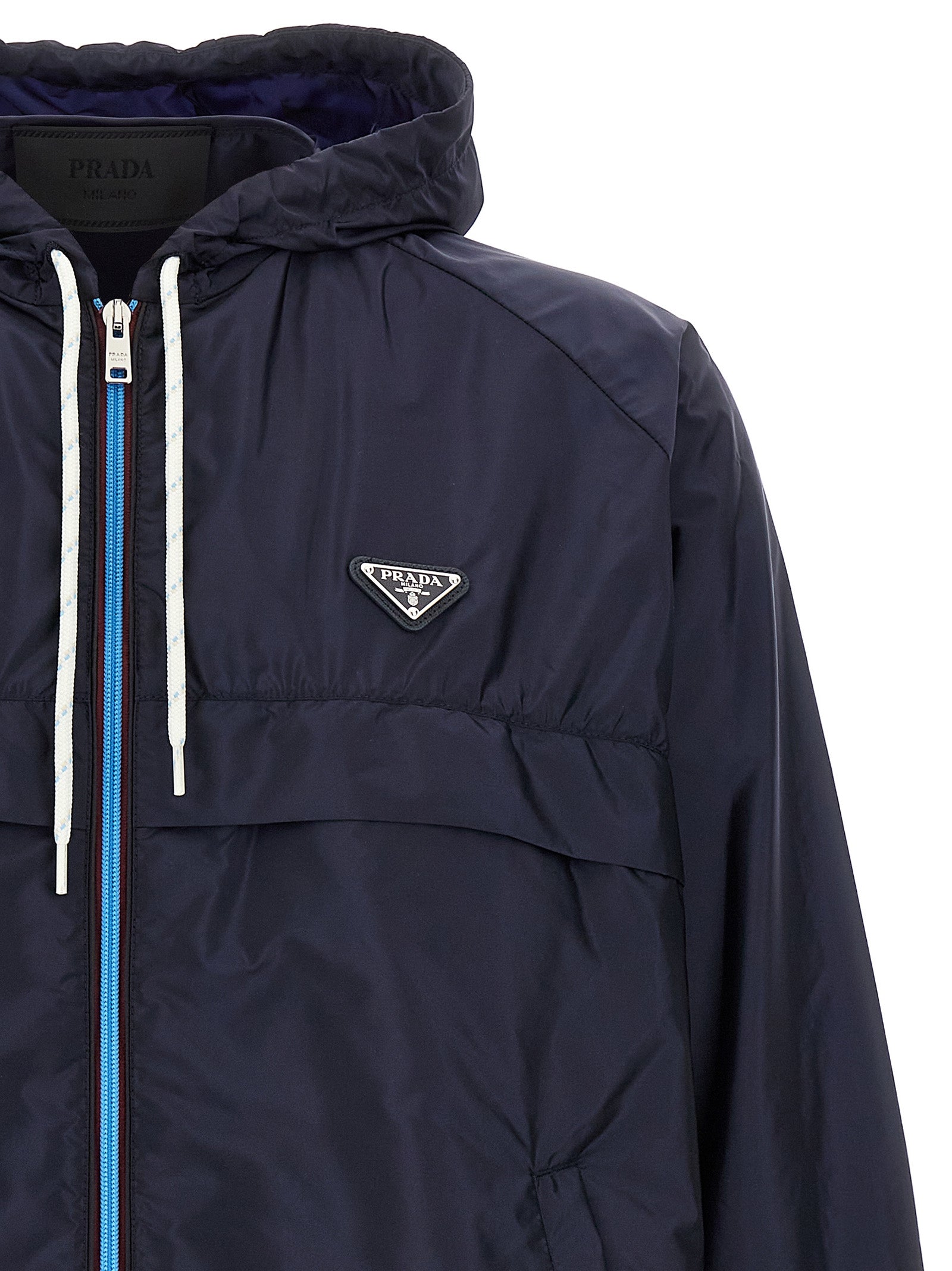 Prada Blue Recycled Polyamide Jacket Prada