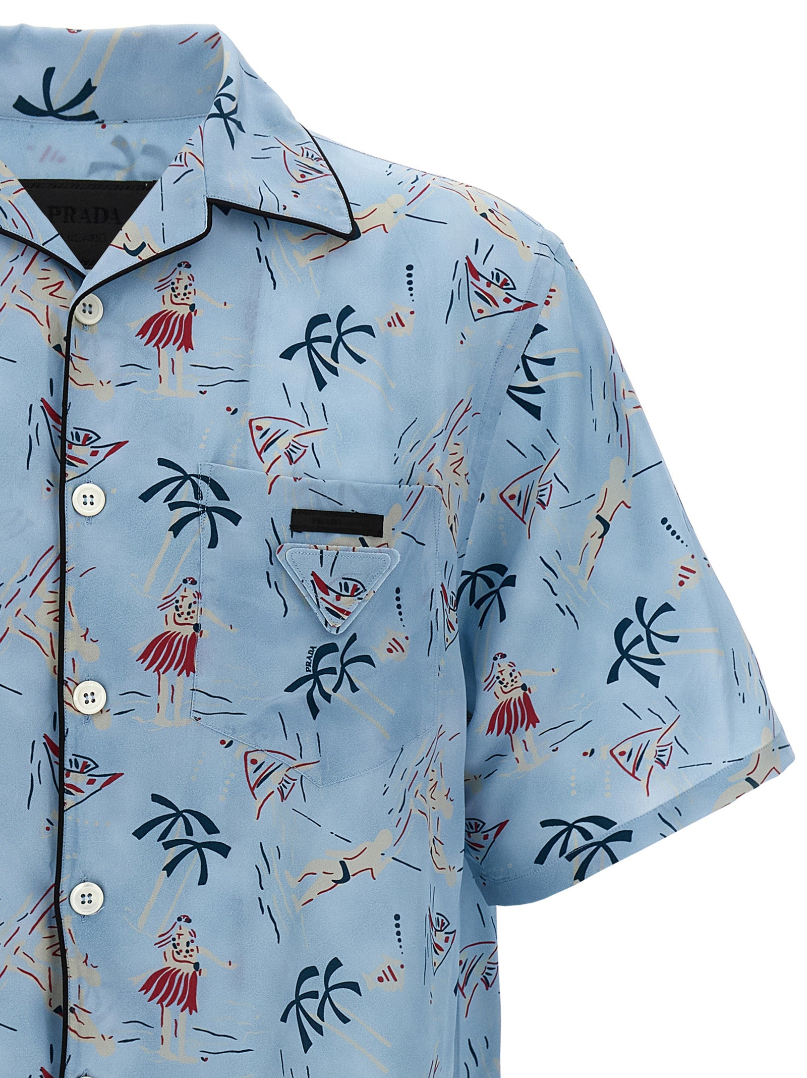 Prada Blue Viscose Blouse Prada