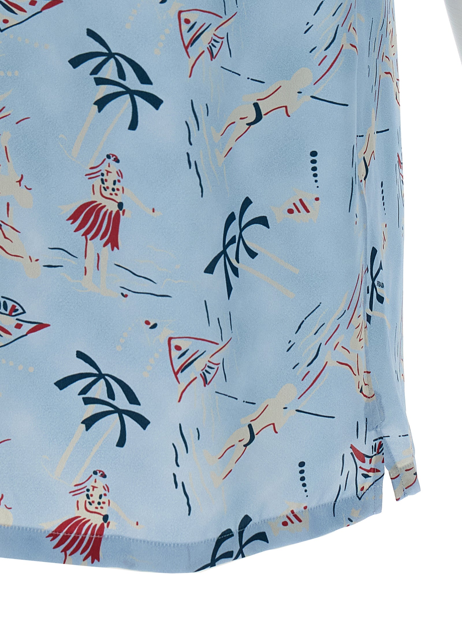 Prada Blue Viscose Blouse Prada