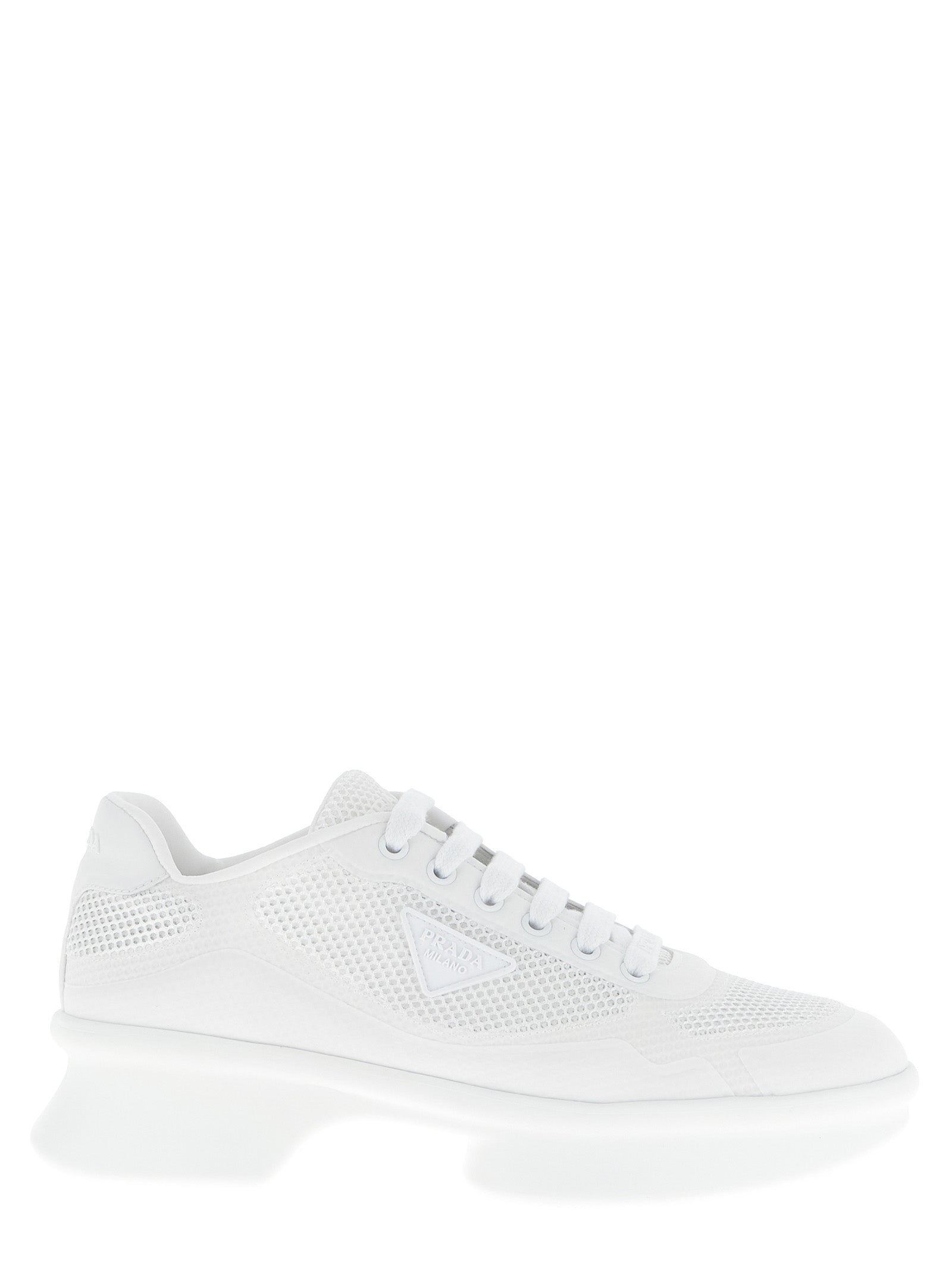 Prada White Polyester Athletic Sneakers Prada