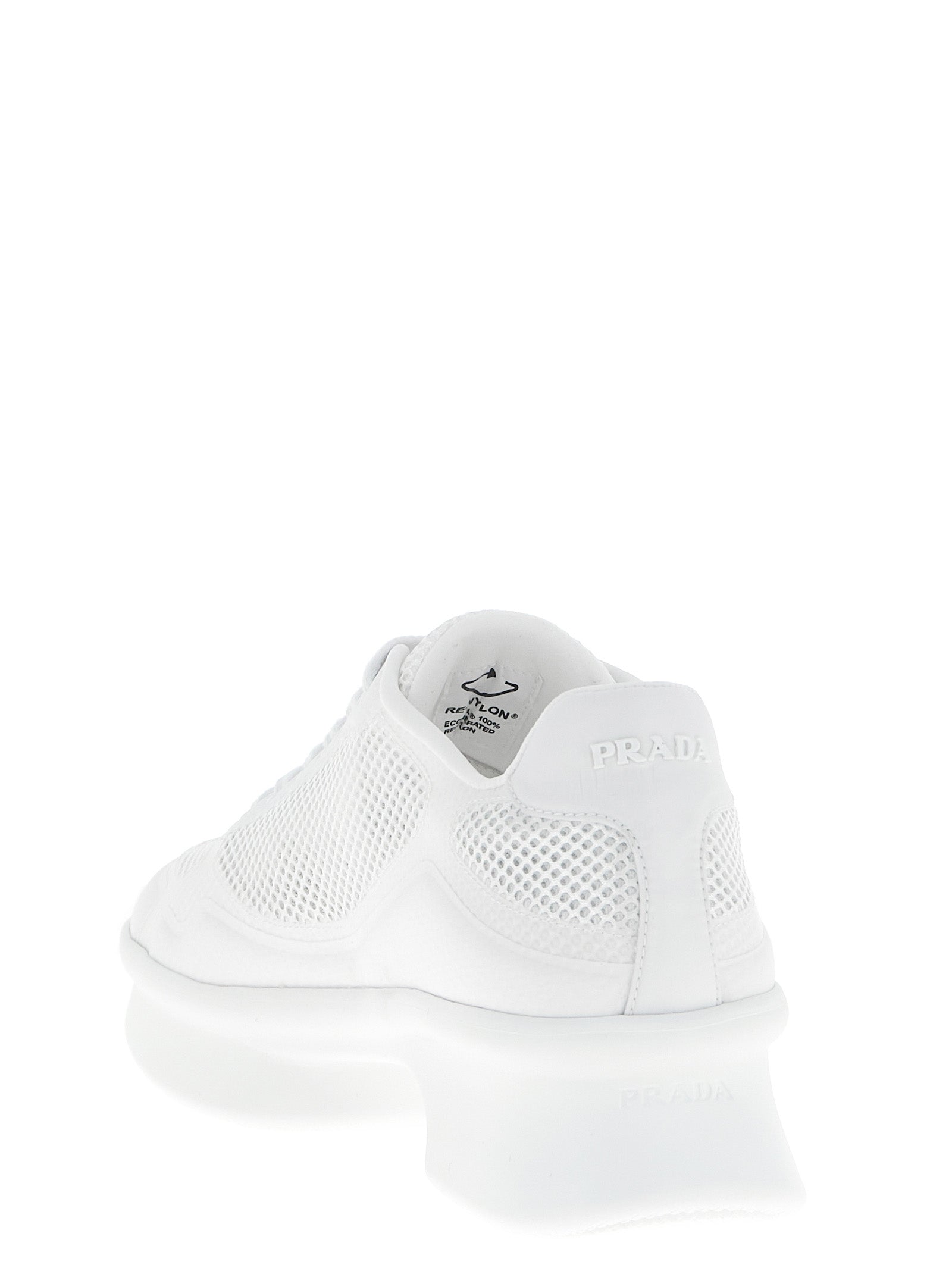 Prada White Polyester Athletic Sneakers Prada