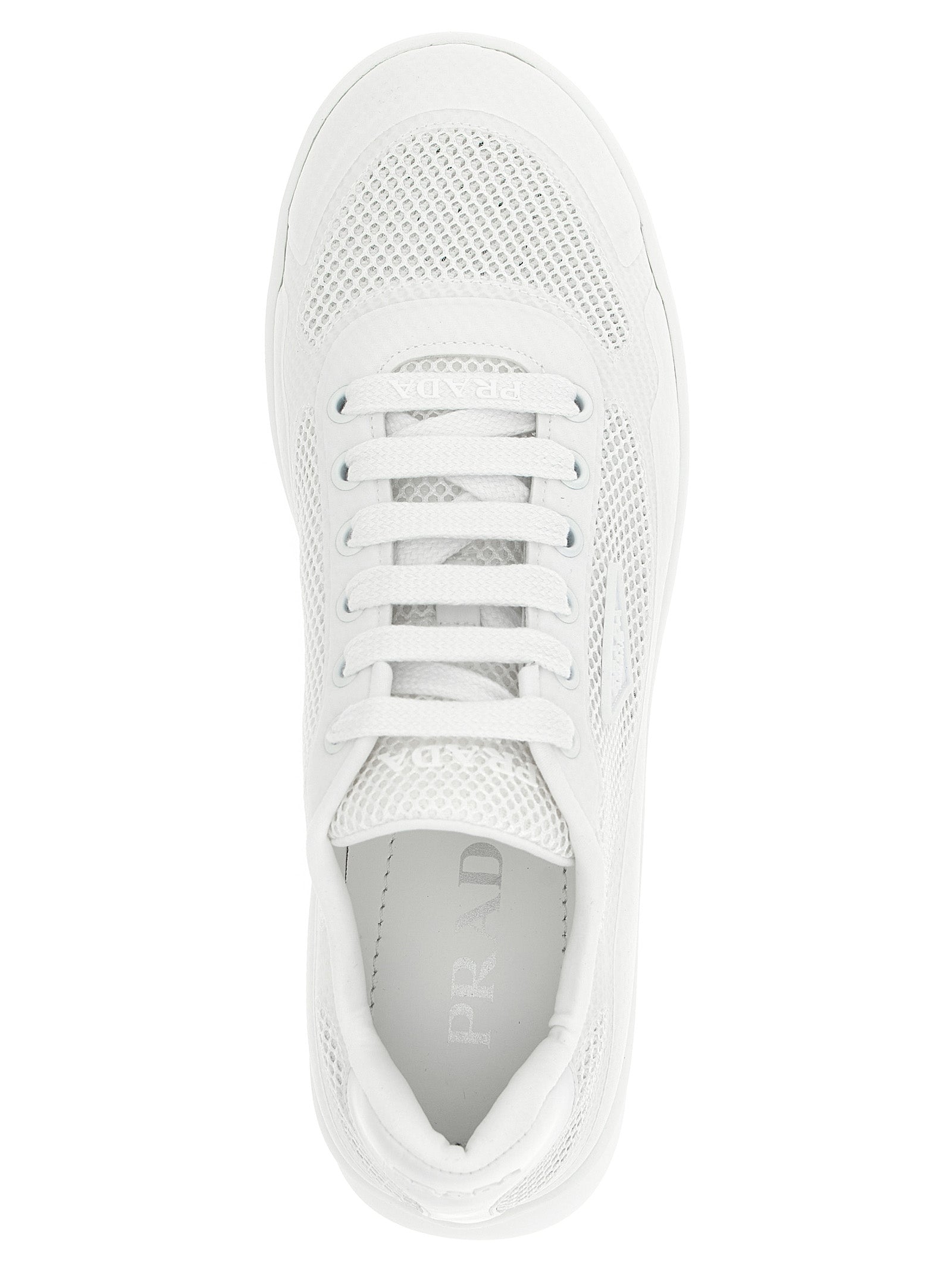 Prada White Polyester Athletic Sneakers Prada