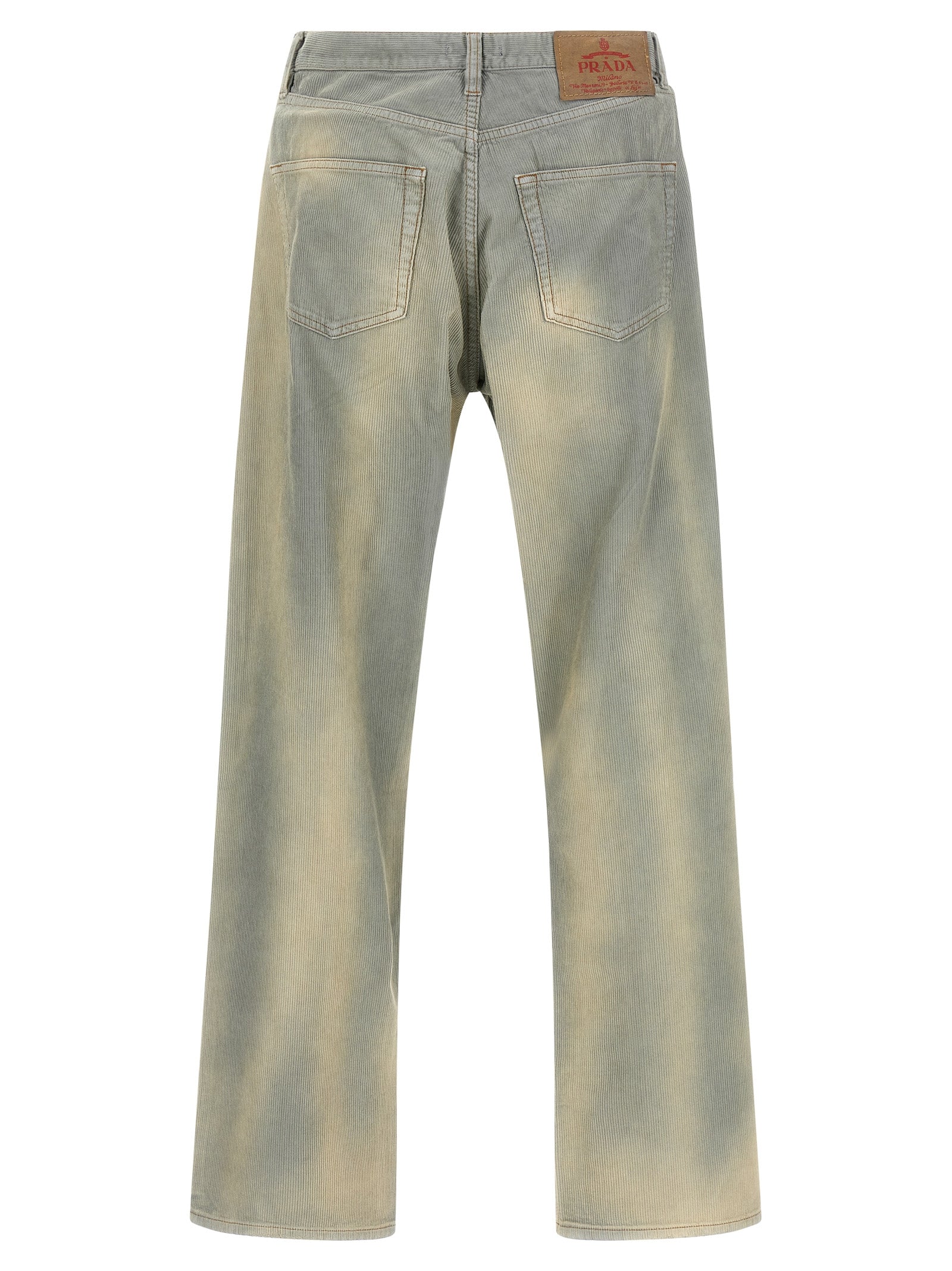 Prada Blue Cotton Casual Pants Prada