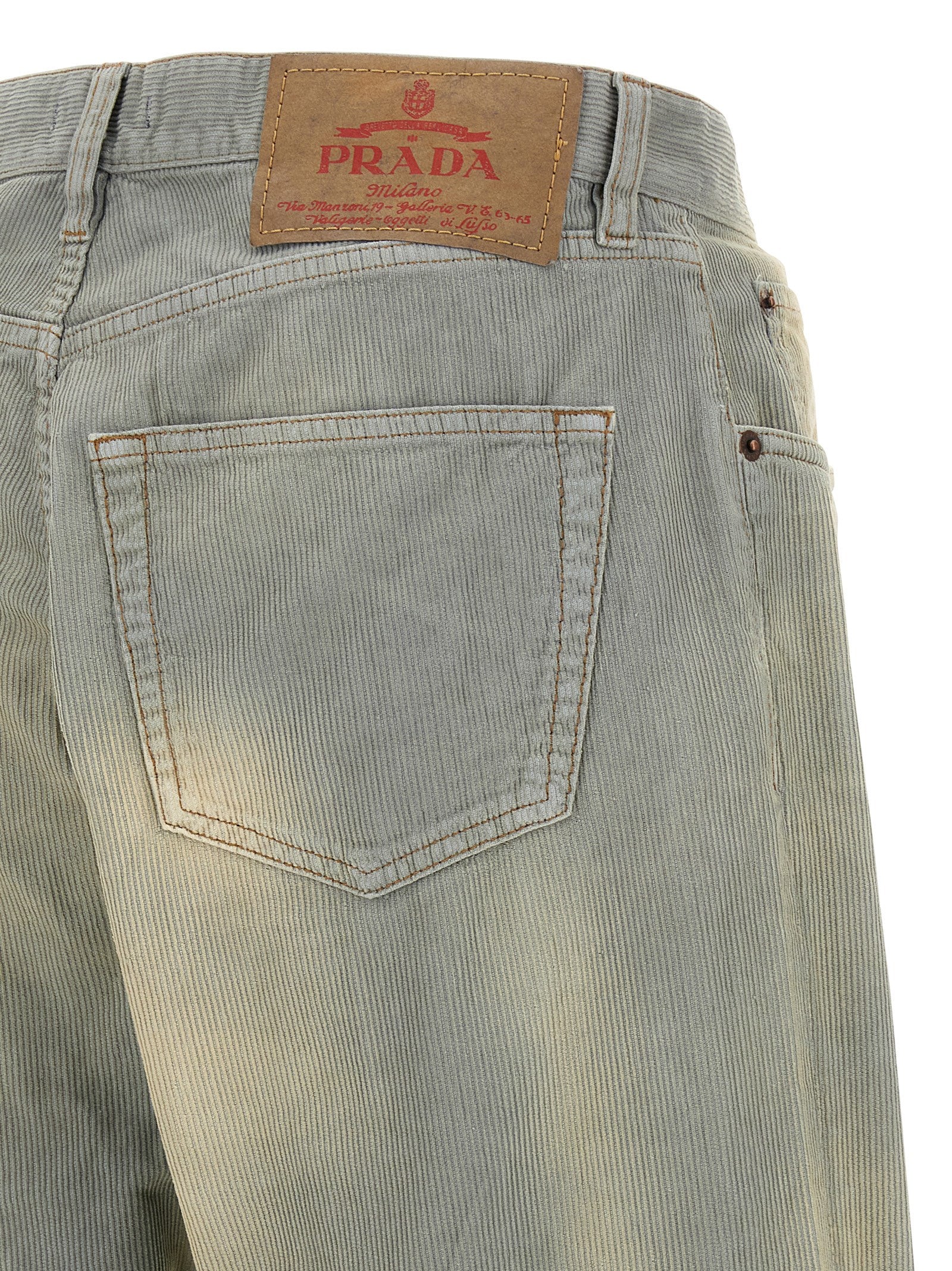 Prada Blue Cotton Casual Pants Prada