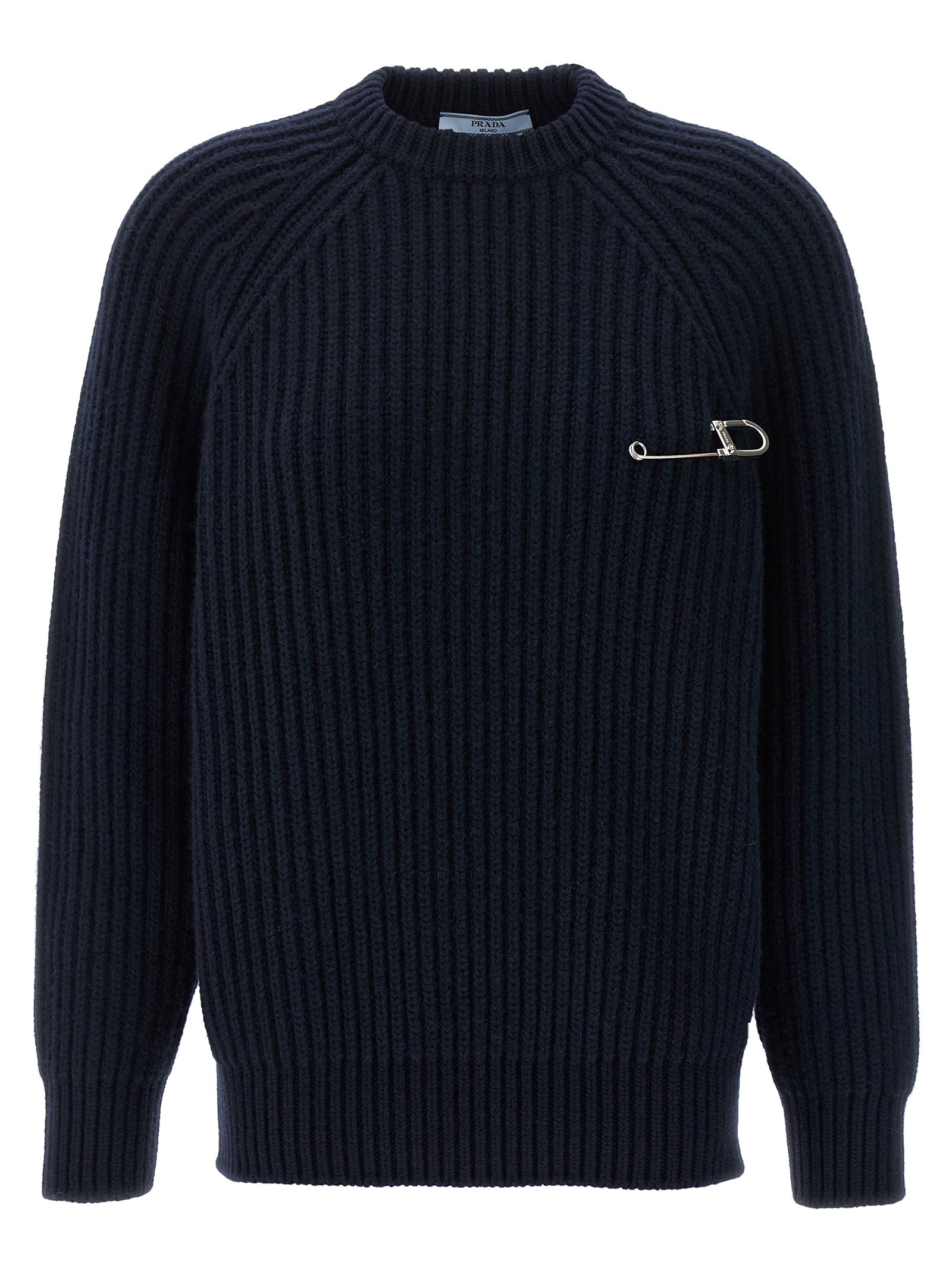 Prada Blue Virgin Wool Cardigan Prada