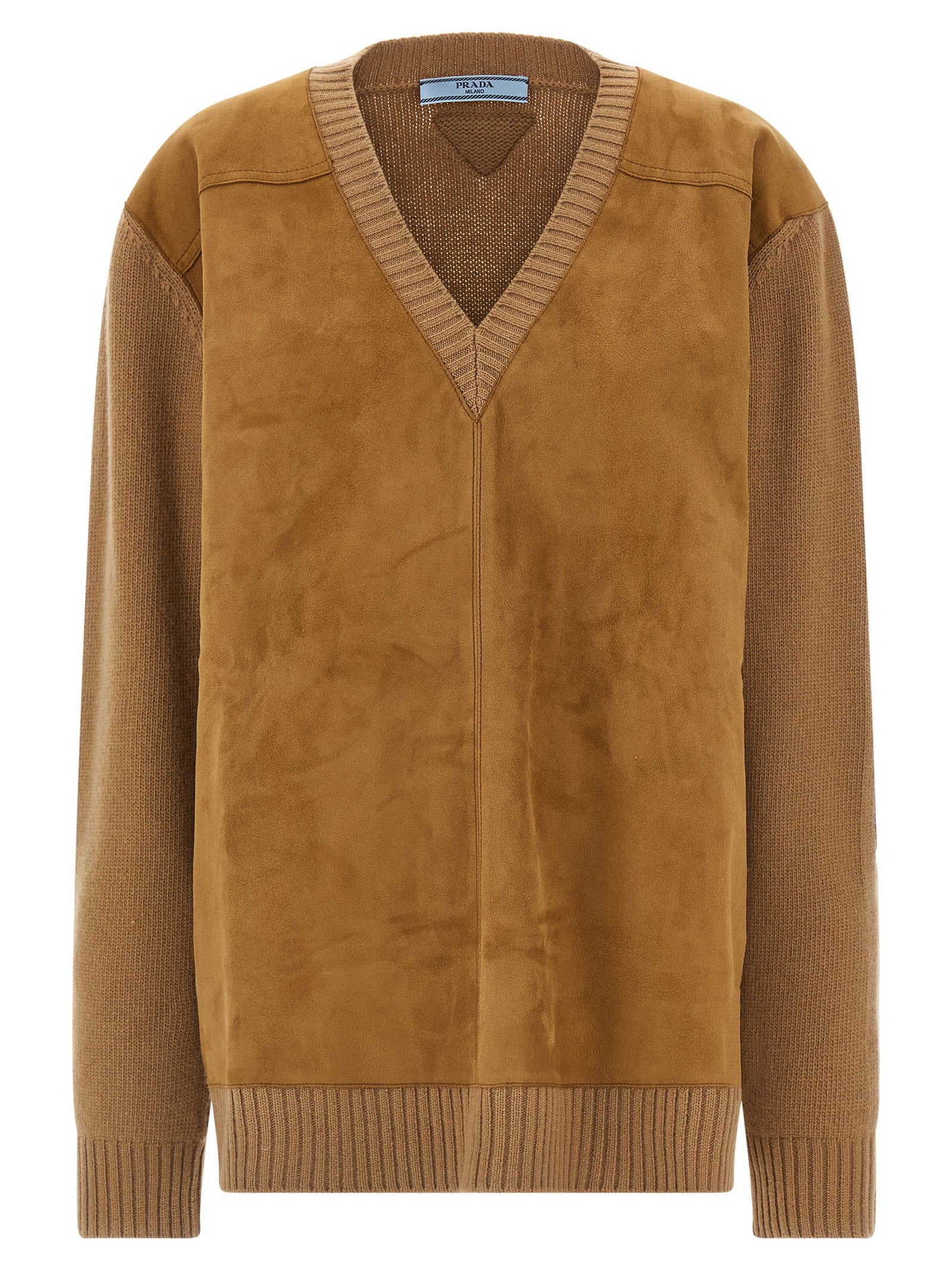 Prada Brown Virgin Wool Cardigan Prada