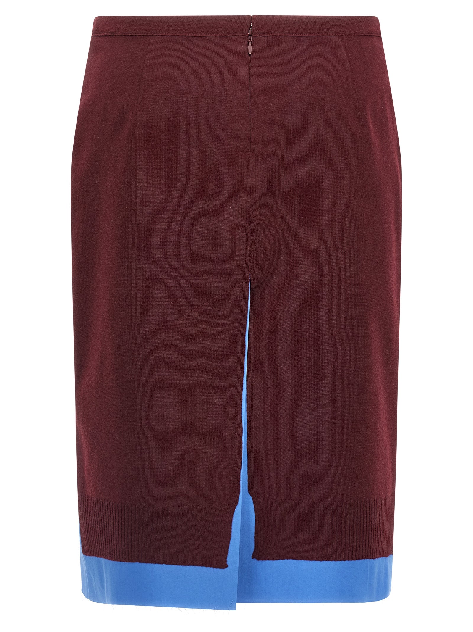 Miu Miu Bordeaux Virgin Wool Midi Skirt Miu Miu