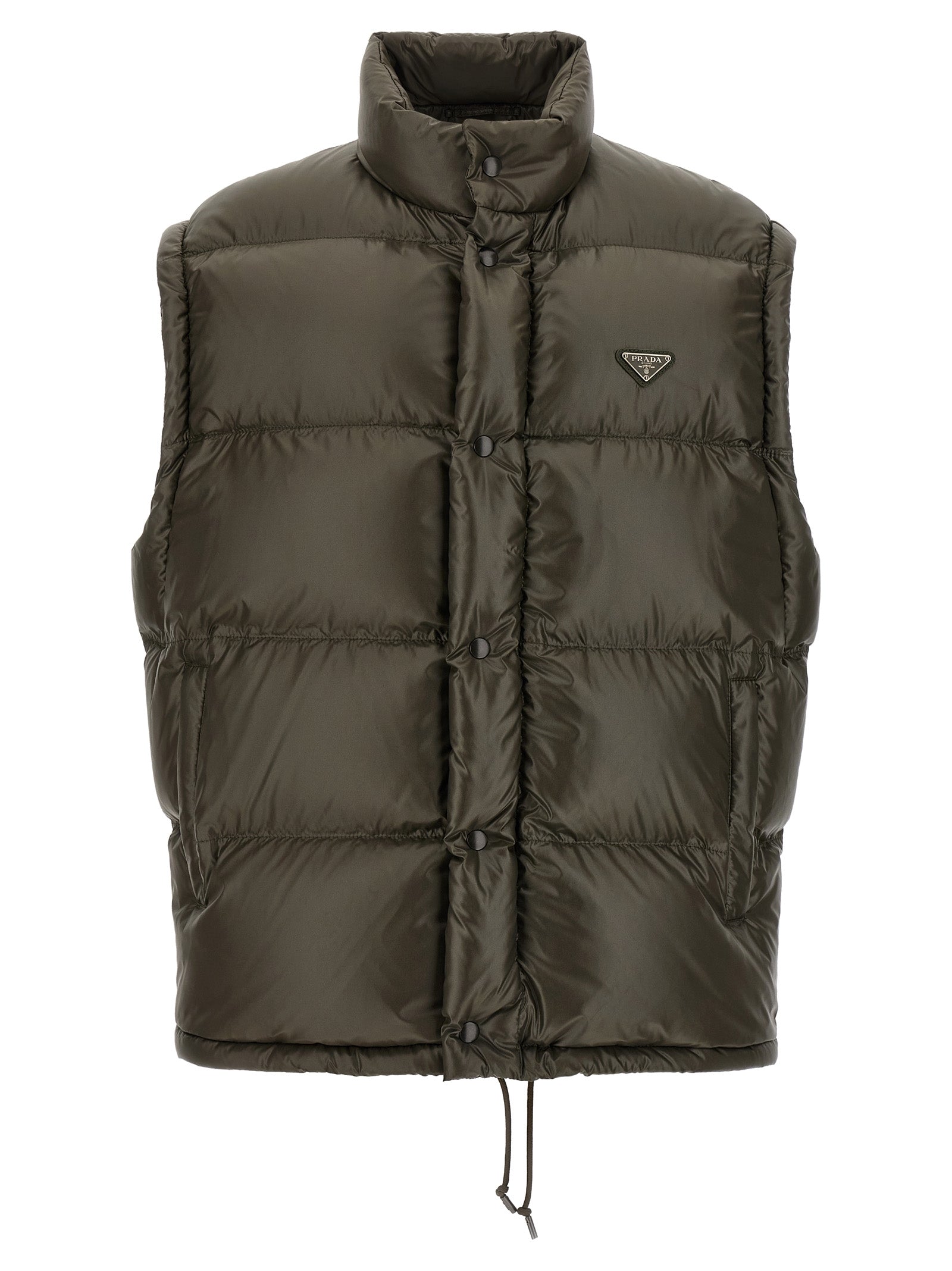Prada Gray Recycled Polyamide Full-Length Jacket Prada