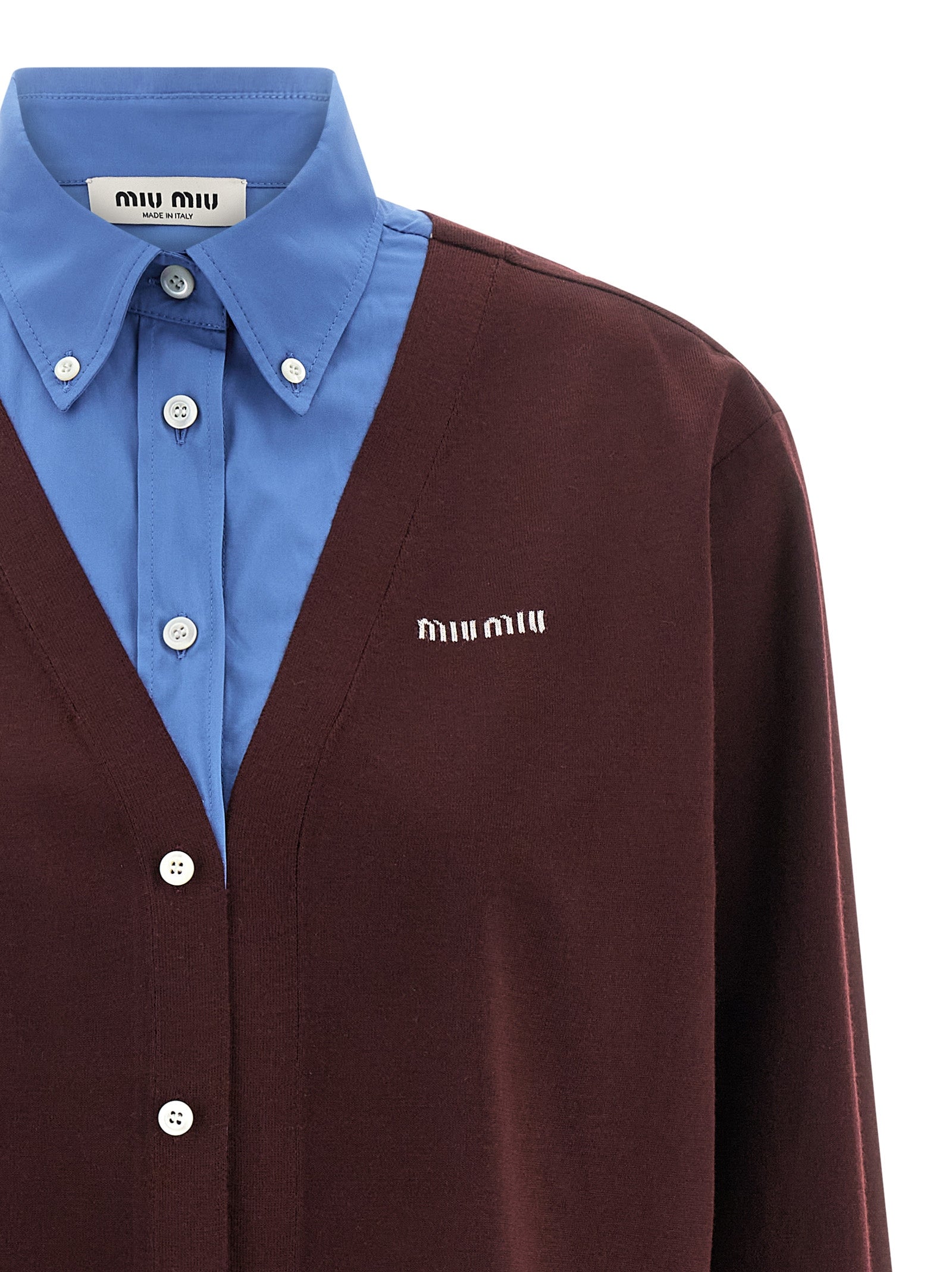Miu Miu Multicolor Virgin Wool Blouse Miu Miu