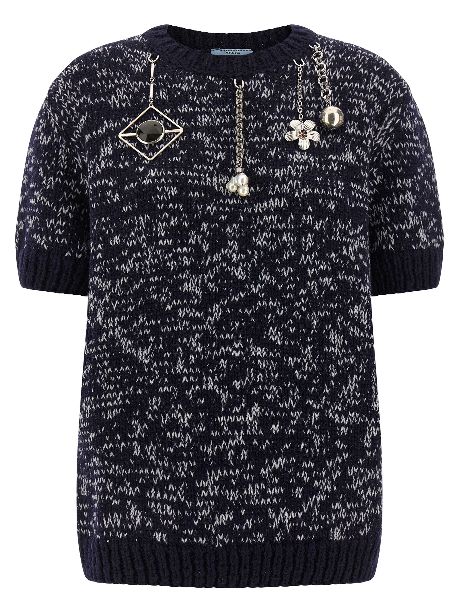 Prada Multicolor Virgin Wool Cardigan Prada