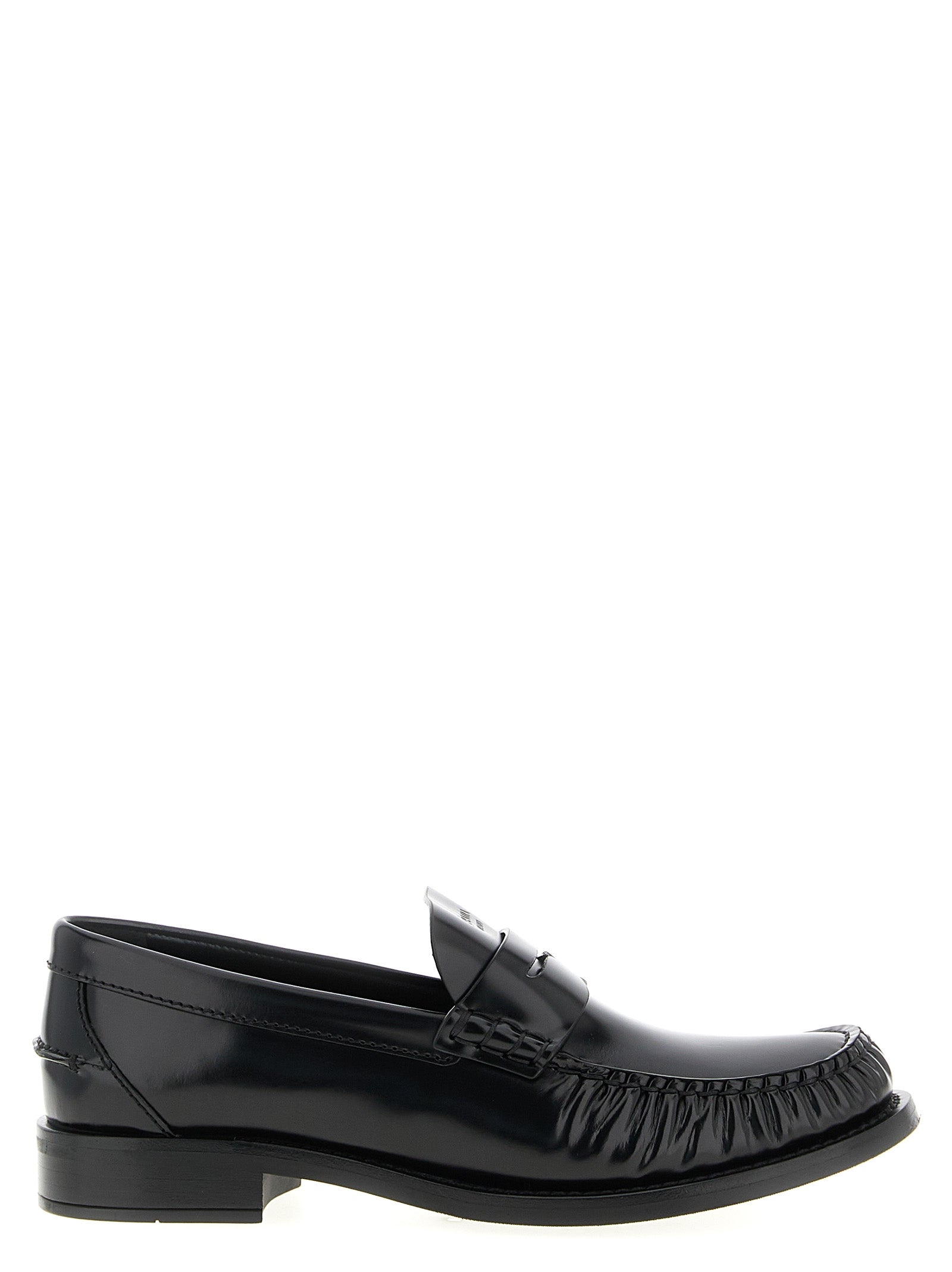 Prada Black Calfskin Slip-On Loafers Prada